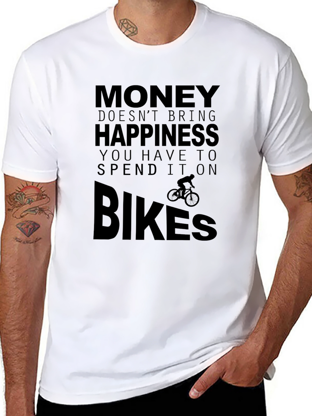 Money Doesnt Bring Happiness Bike T-Shirt