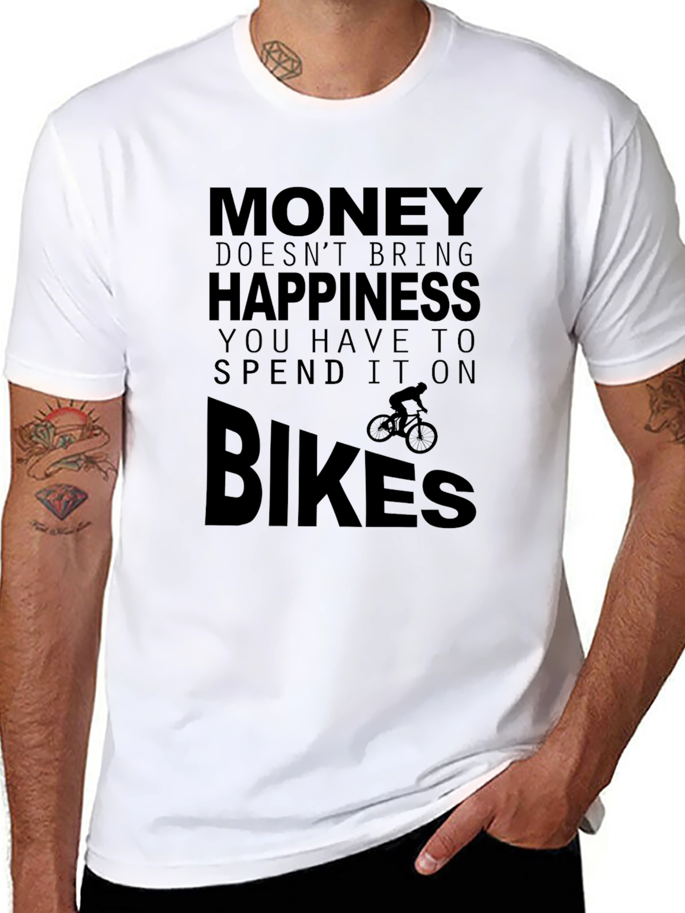 Money Doesnt Bring Happiness Bike T-Shirt