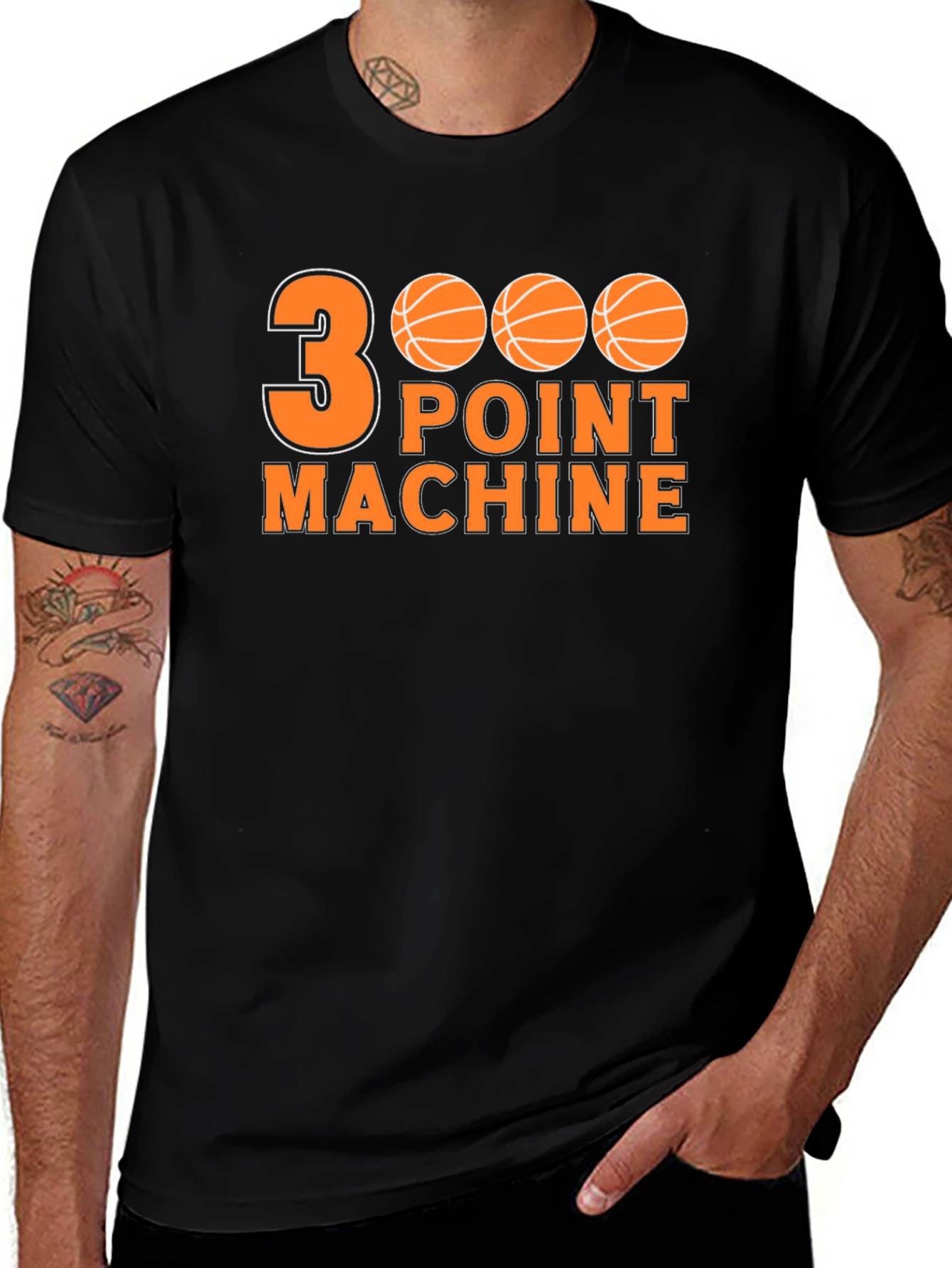 3 Point Machine Graphic T-Shirt - Basketball Fan Apparel
