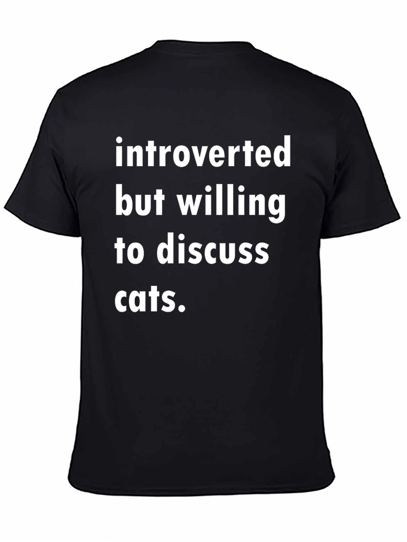 Introverted Cats Black T-Shirt