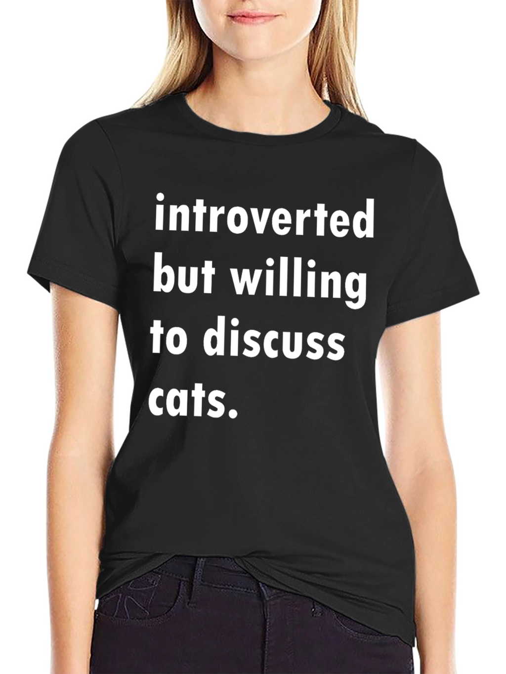 Introverted Cats Black T-Shirt