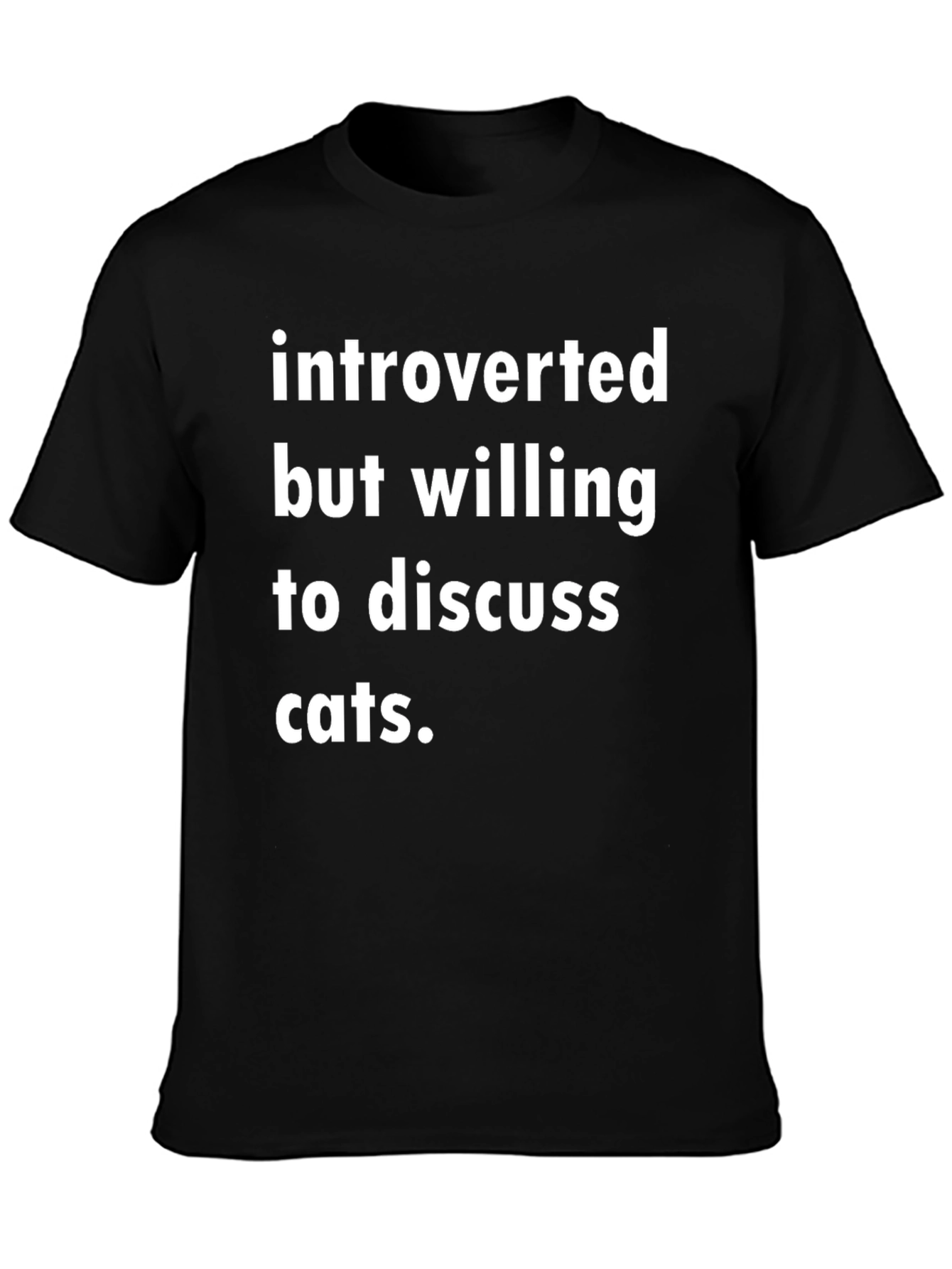 Introverted Cats Black T-Shirt