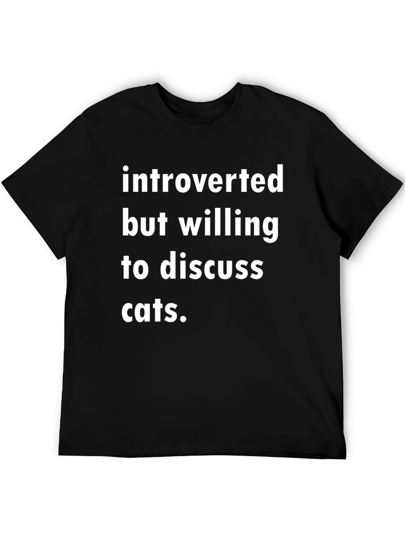 Introverted Cats Black T-Shirt