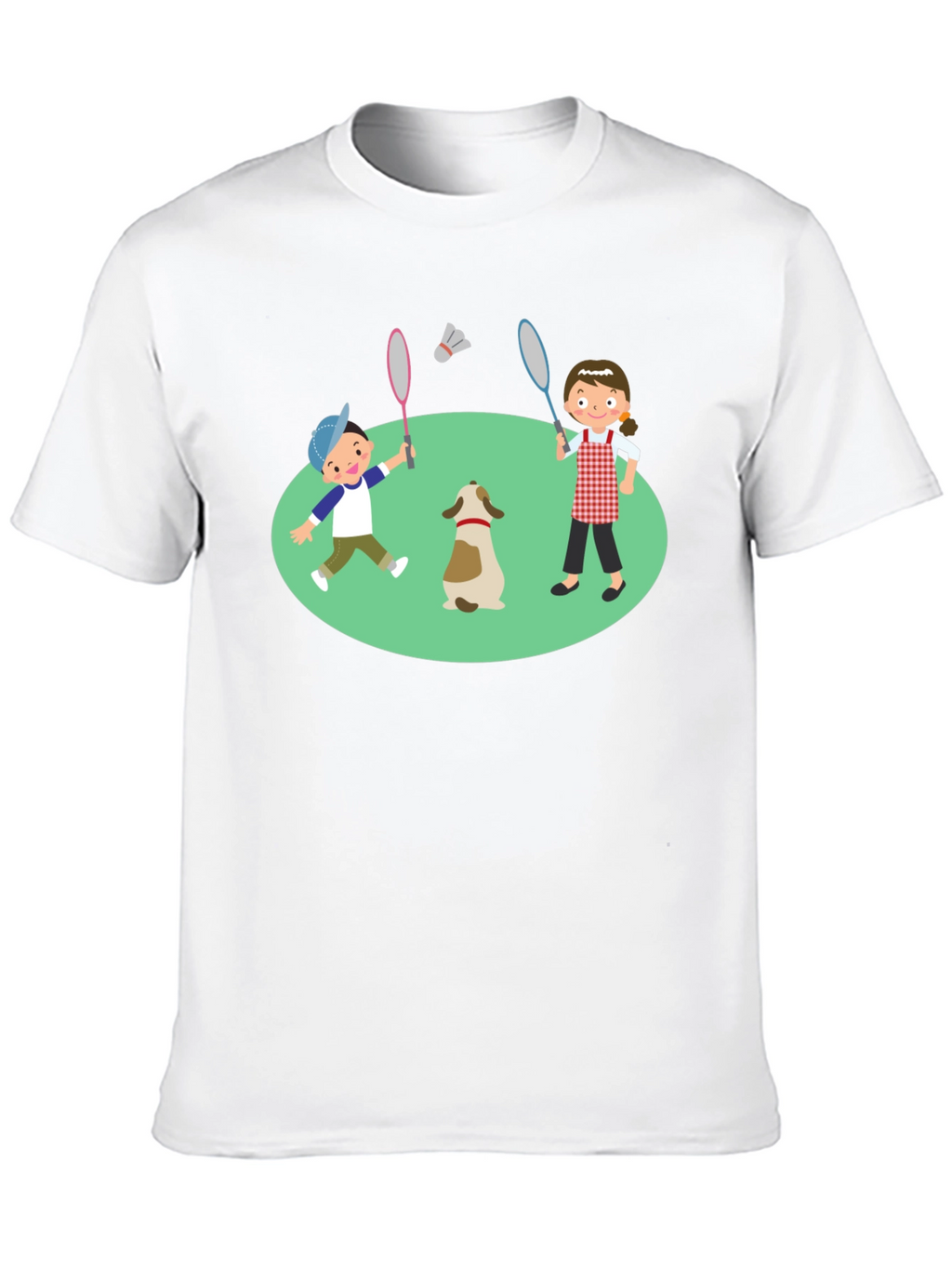 Cartoon Kids Badminton T-Shirt