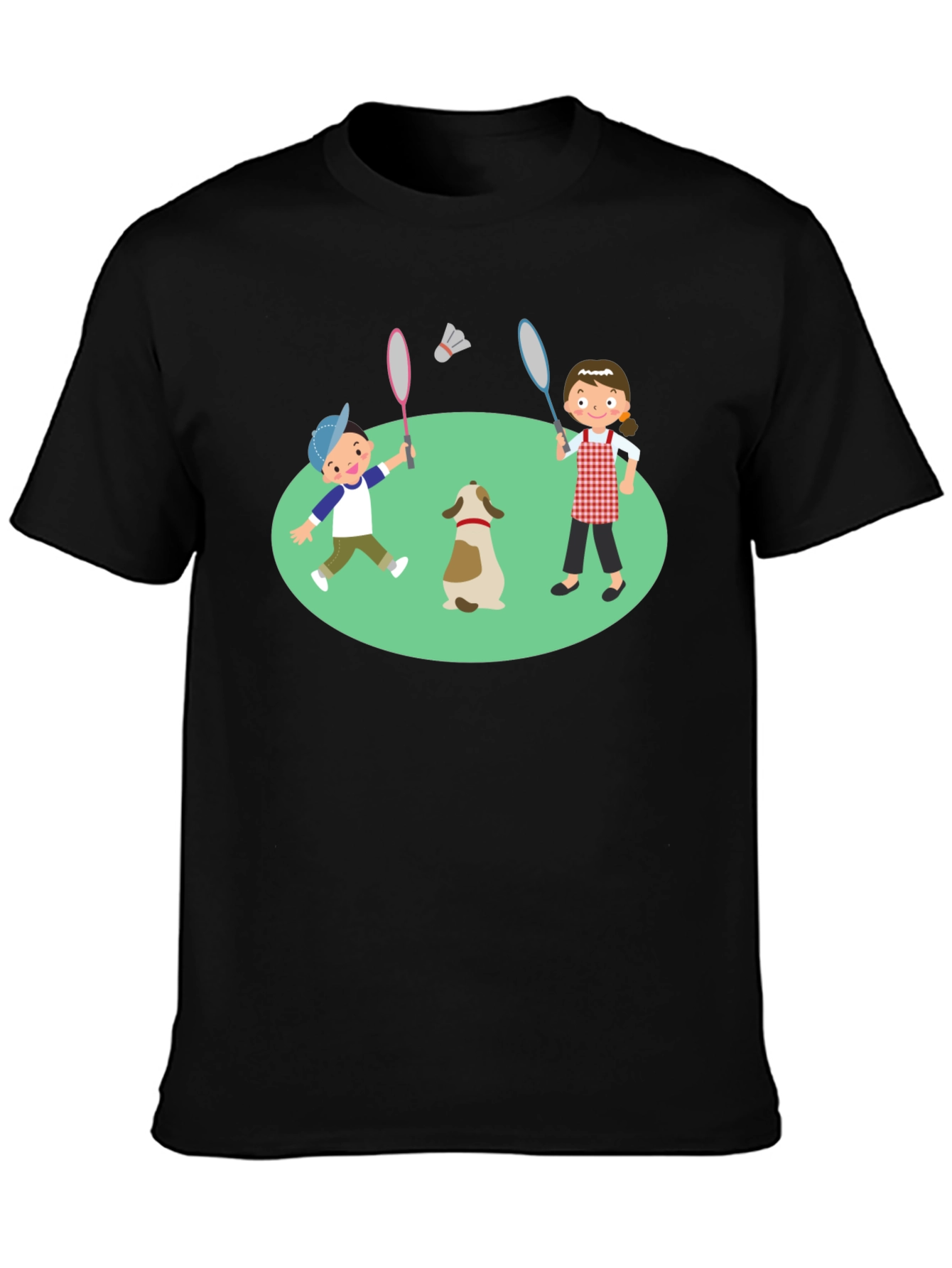Cartoon Kids Badminton T-Shirt