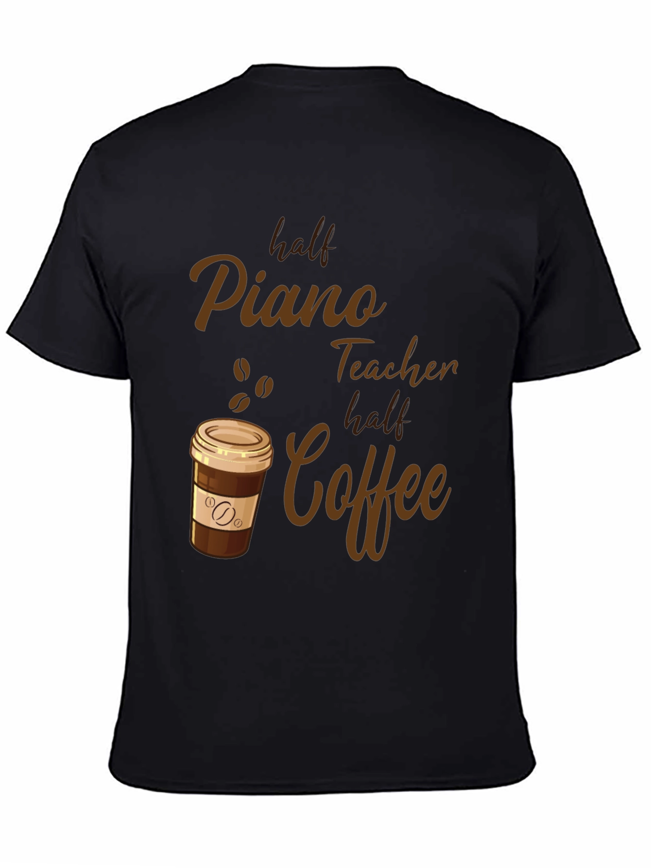 Half Piano Teacher Half Coffee Graphic Tee