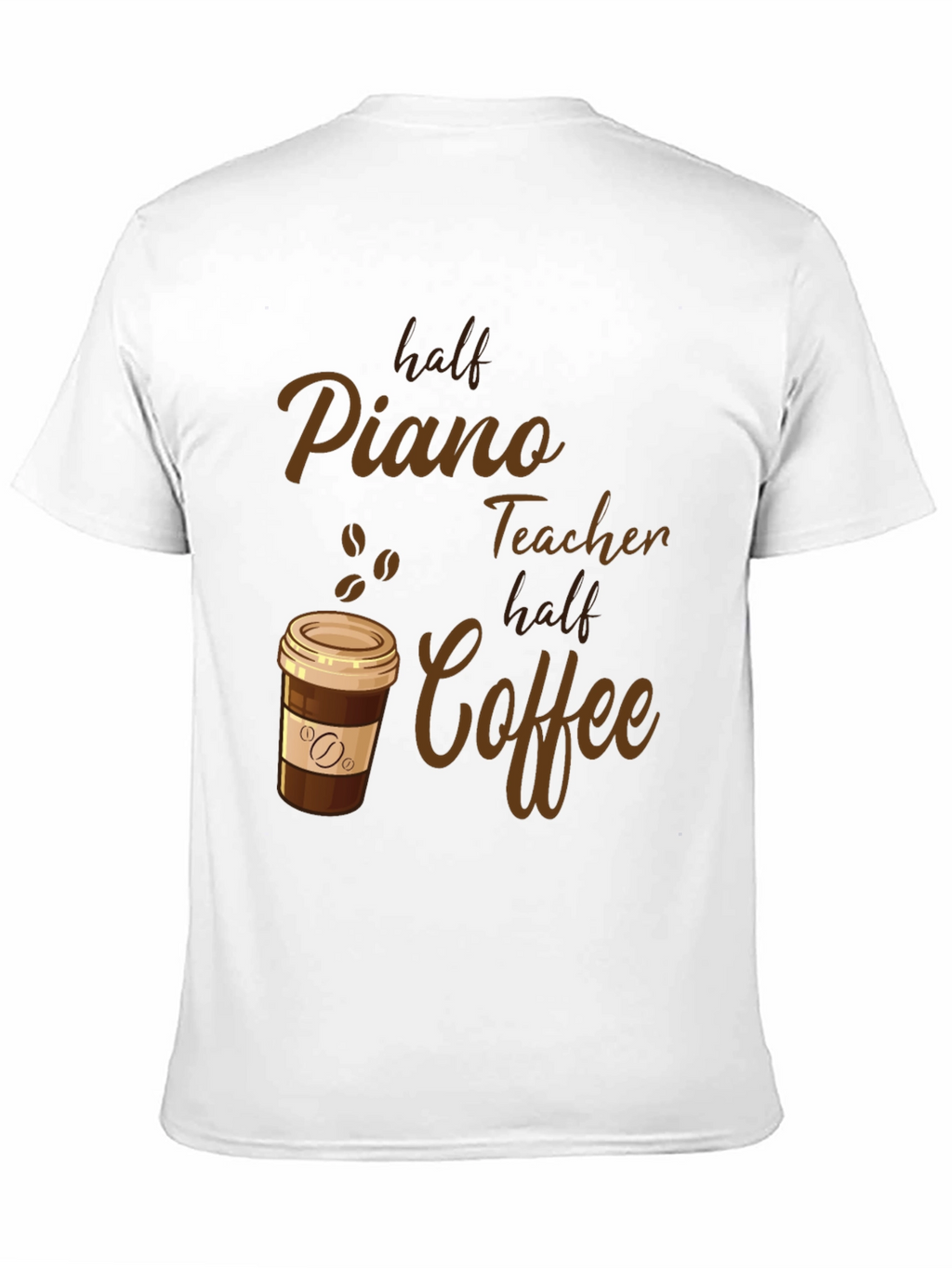 Half Piano Teacher Half Coffee Graphic Tee