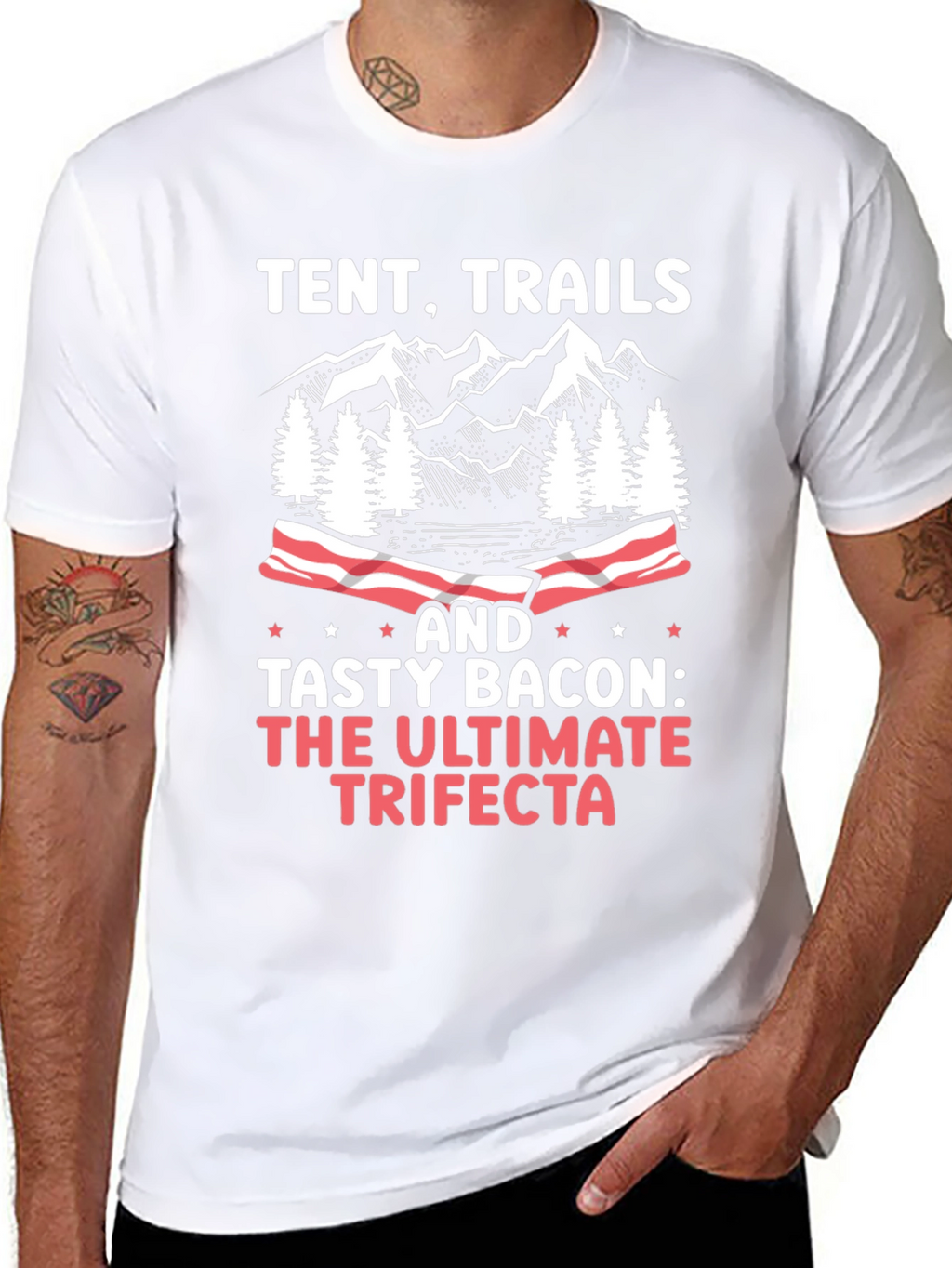 Tent Trails and Tasty Bacon T-Shirt