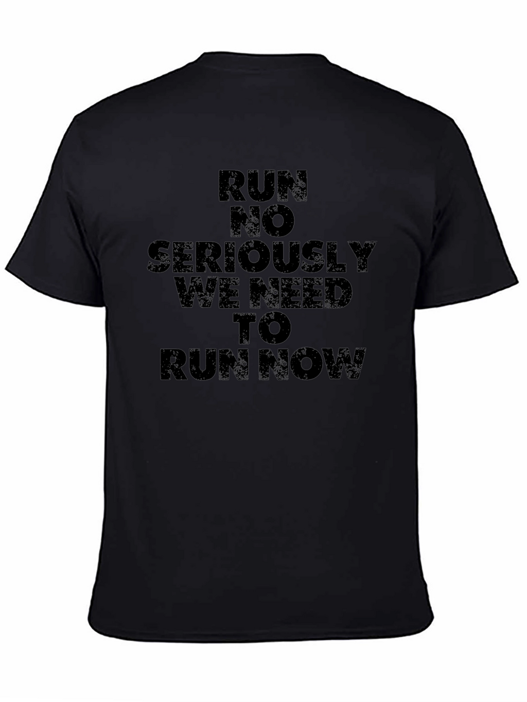 Run Now Graphic Tee - Black Cotton T-Shirt