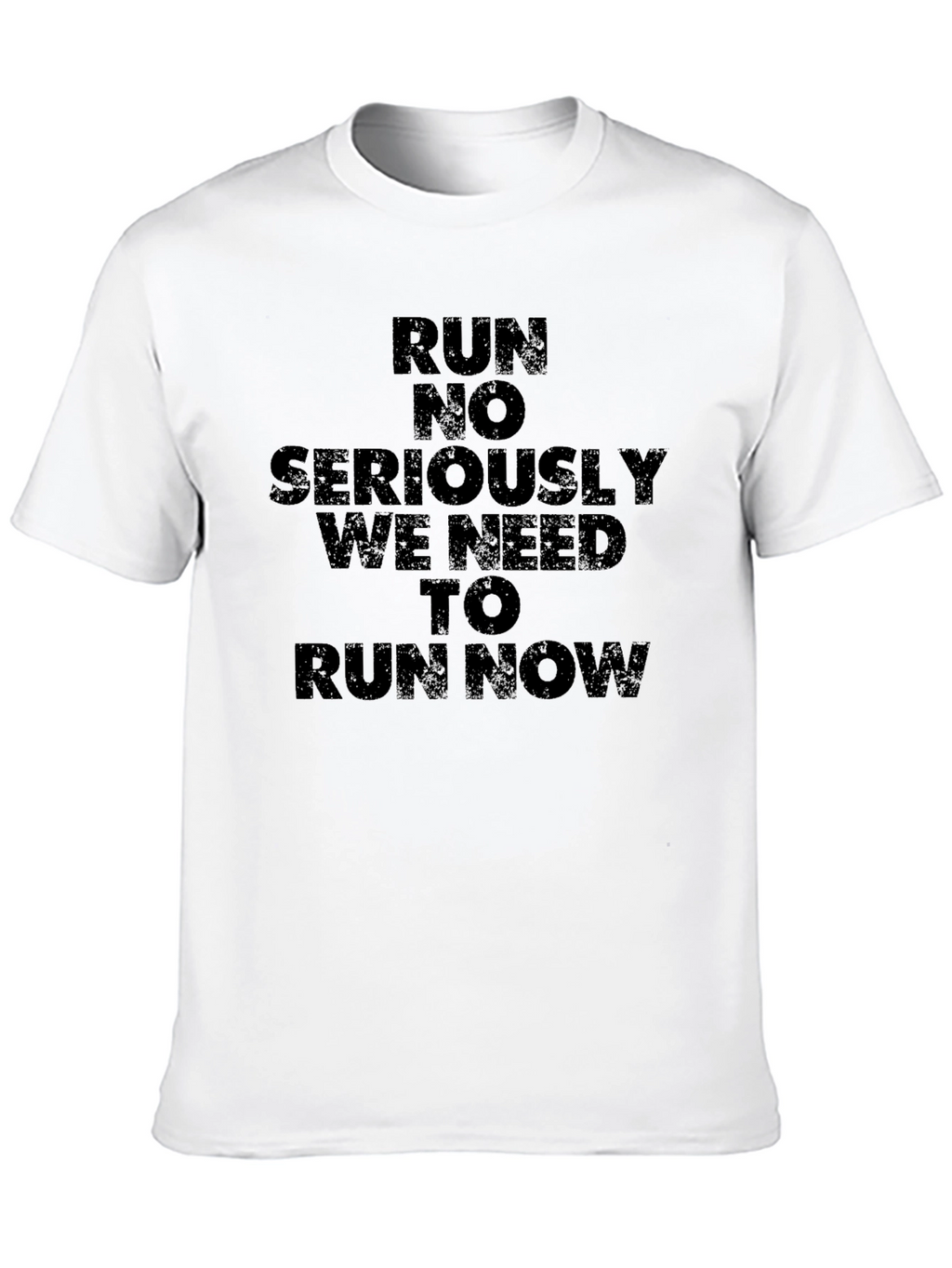 Run Now Graphic Tee - Black Cotton T-Shirt