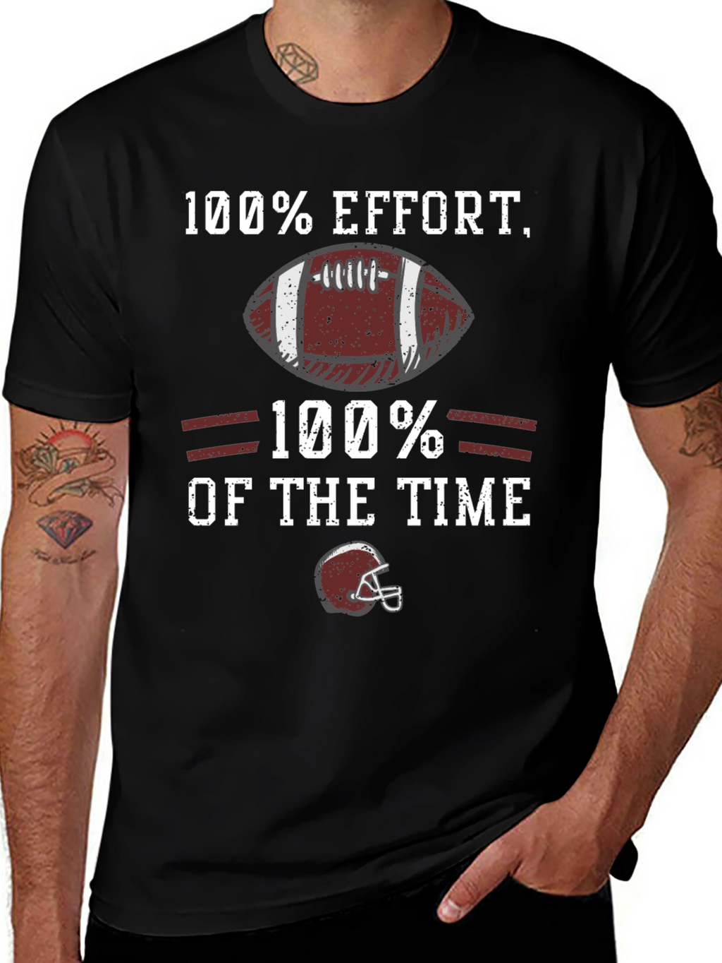 100% Effort Football Graphic T-Shirt