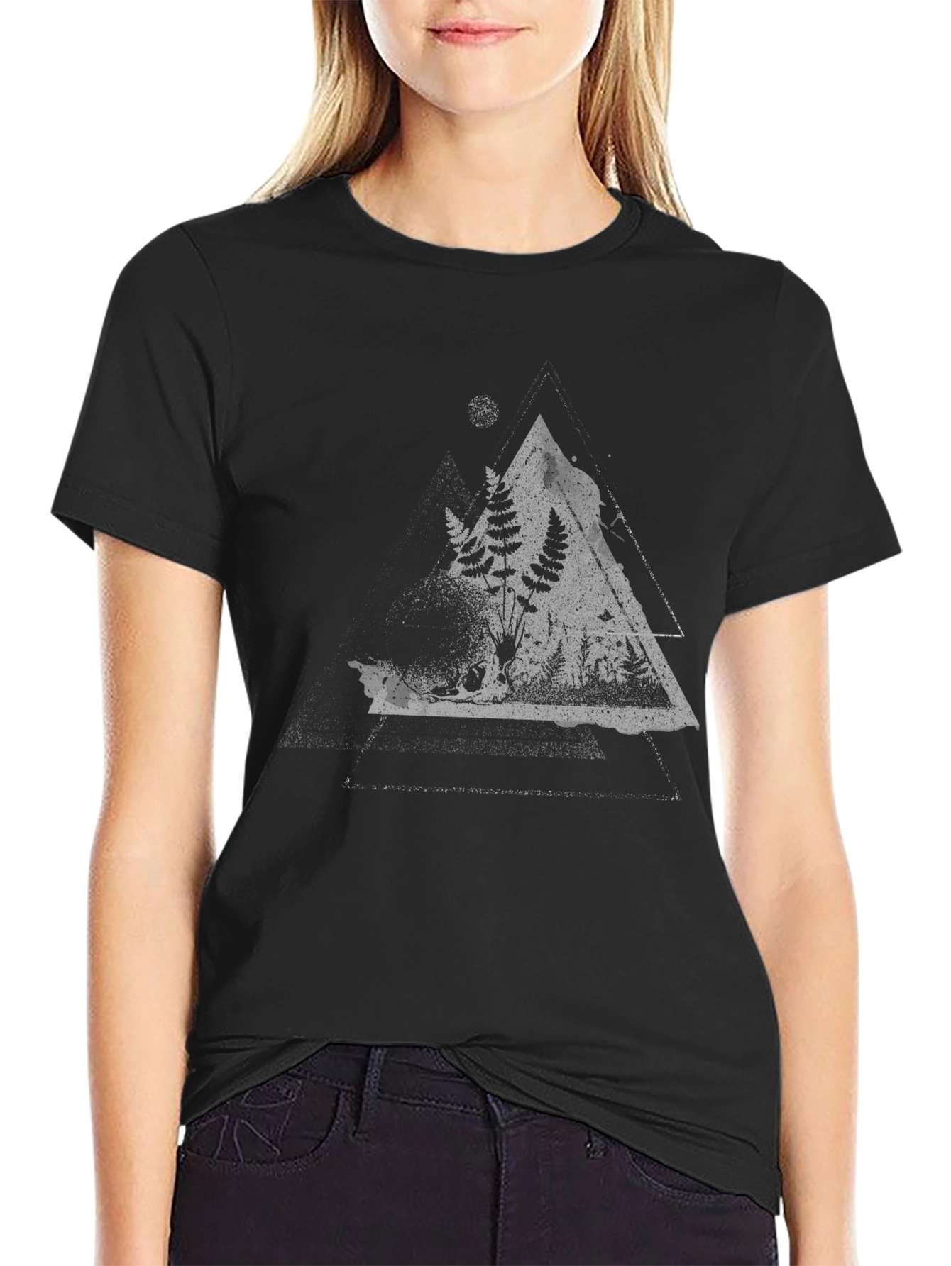 Nature Triangle Graphic Tee - Black