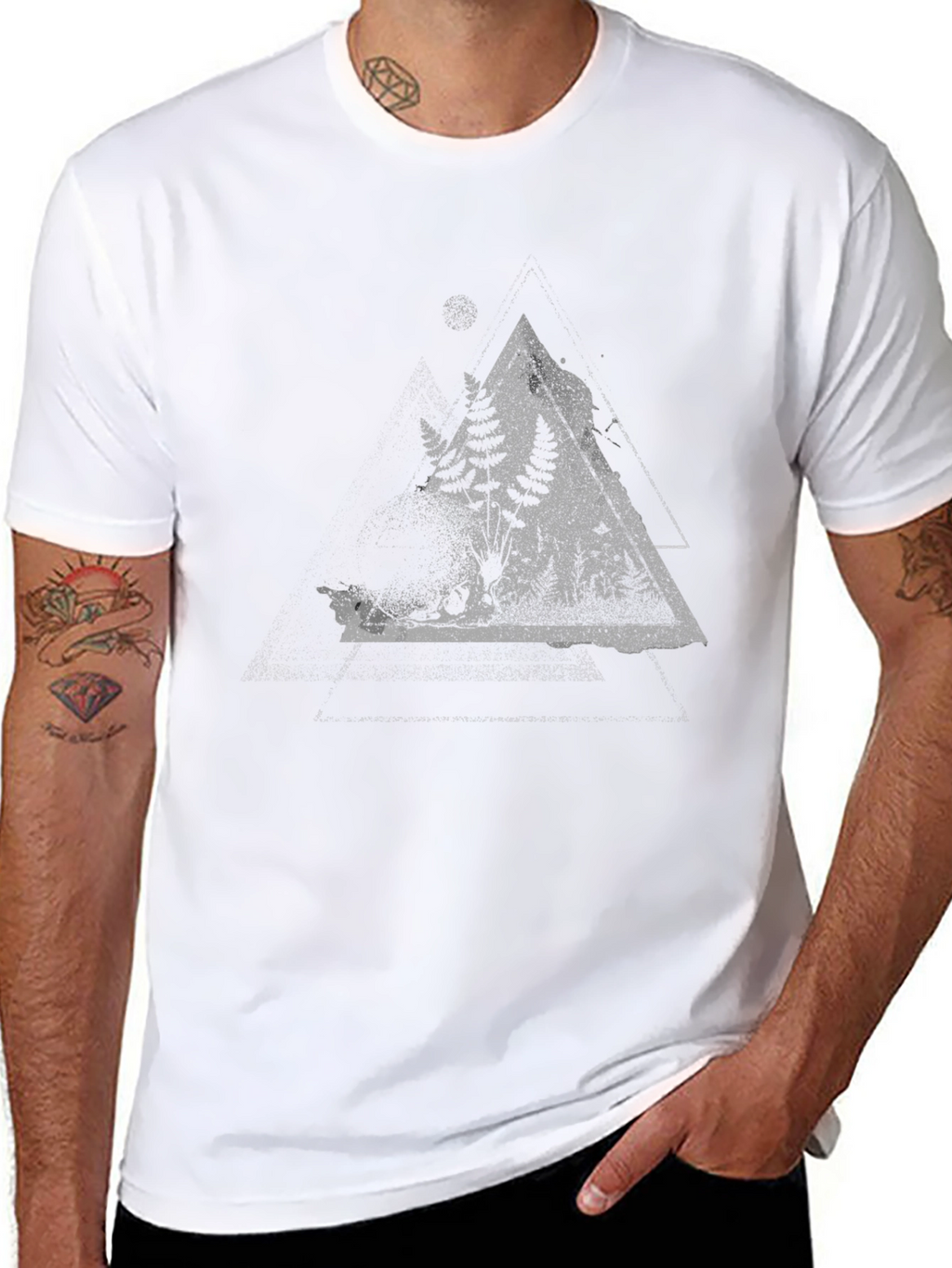 Nature Triangle Graphic Tee - Black