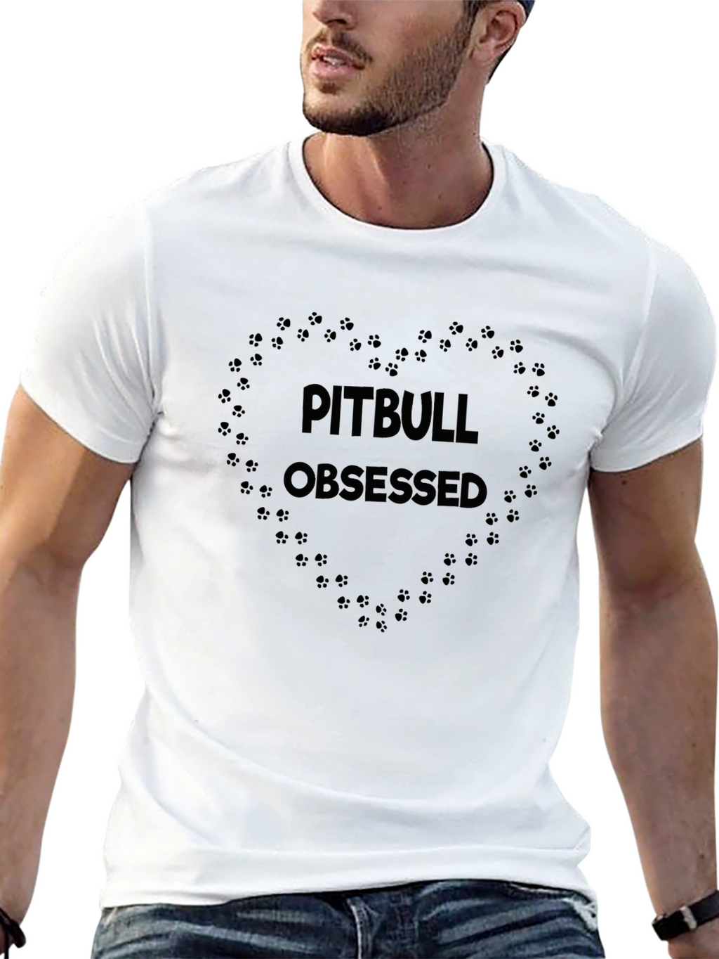Pitbull Obsessed Black Cotton T-Shirt