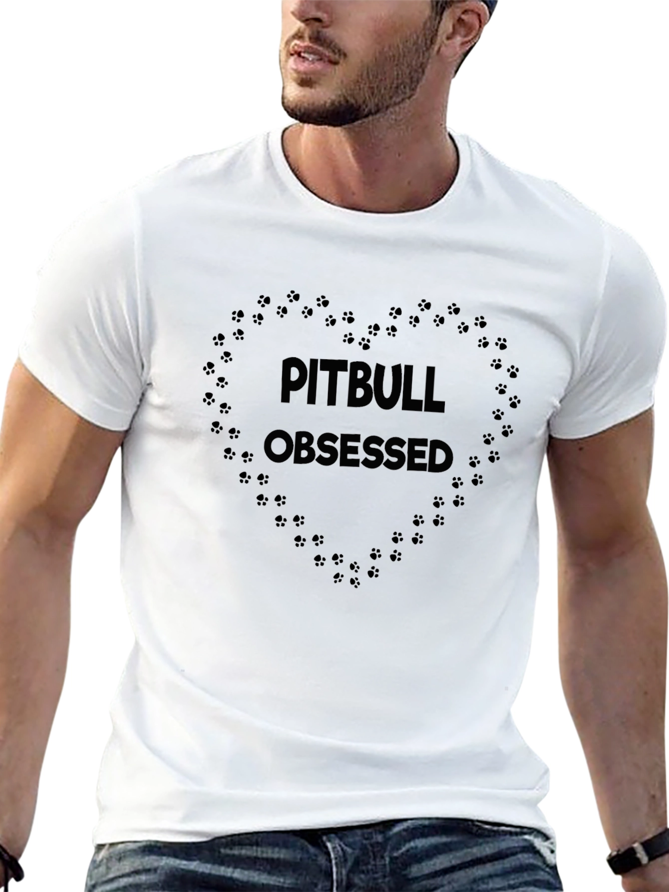 Pitbull Obsessed Black Cotton T-Shirt