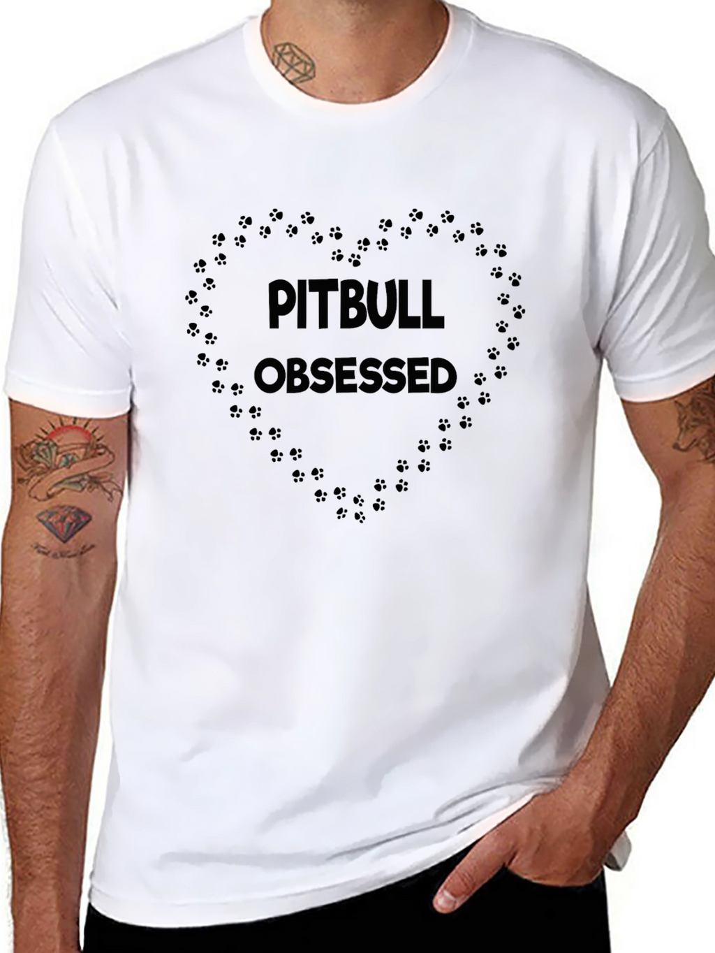 Pitbull Obsessed Black Cotton T-Shirt