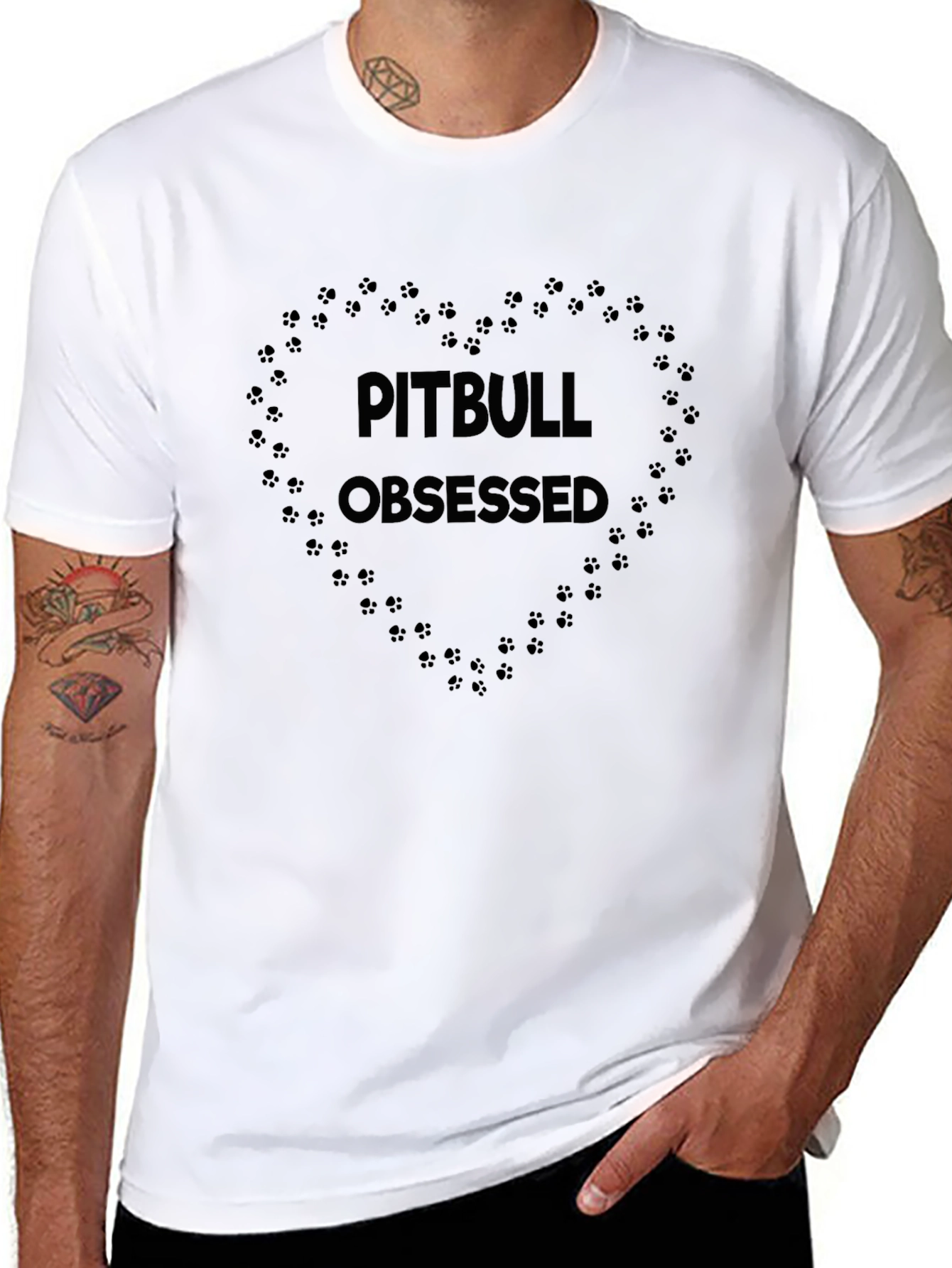 Pitbull Obsessed Black Cotton T-Shirt