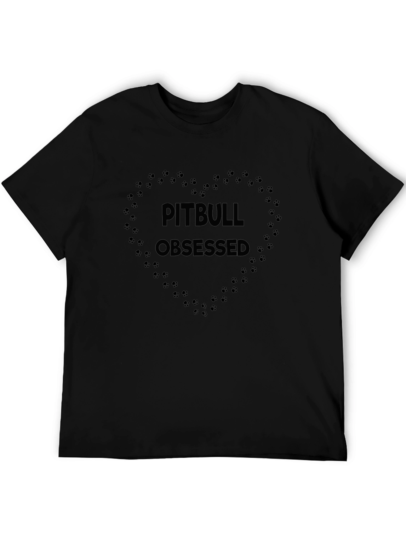 Pitbull Obsessed Black Cotton T-Shirt