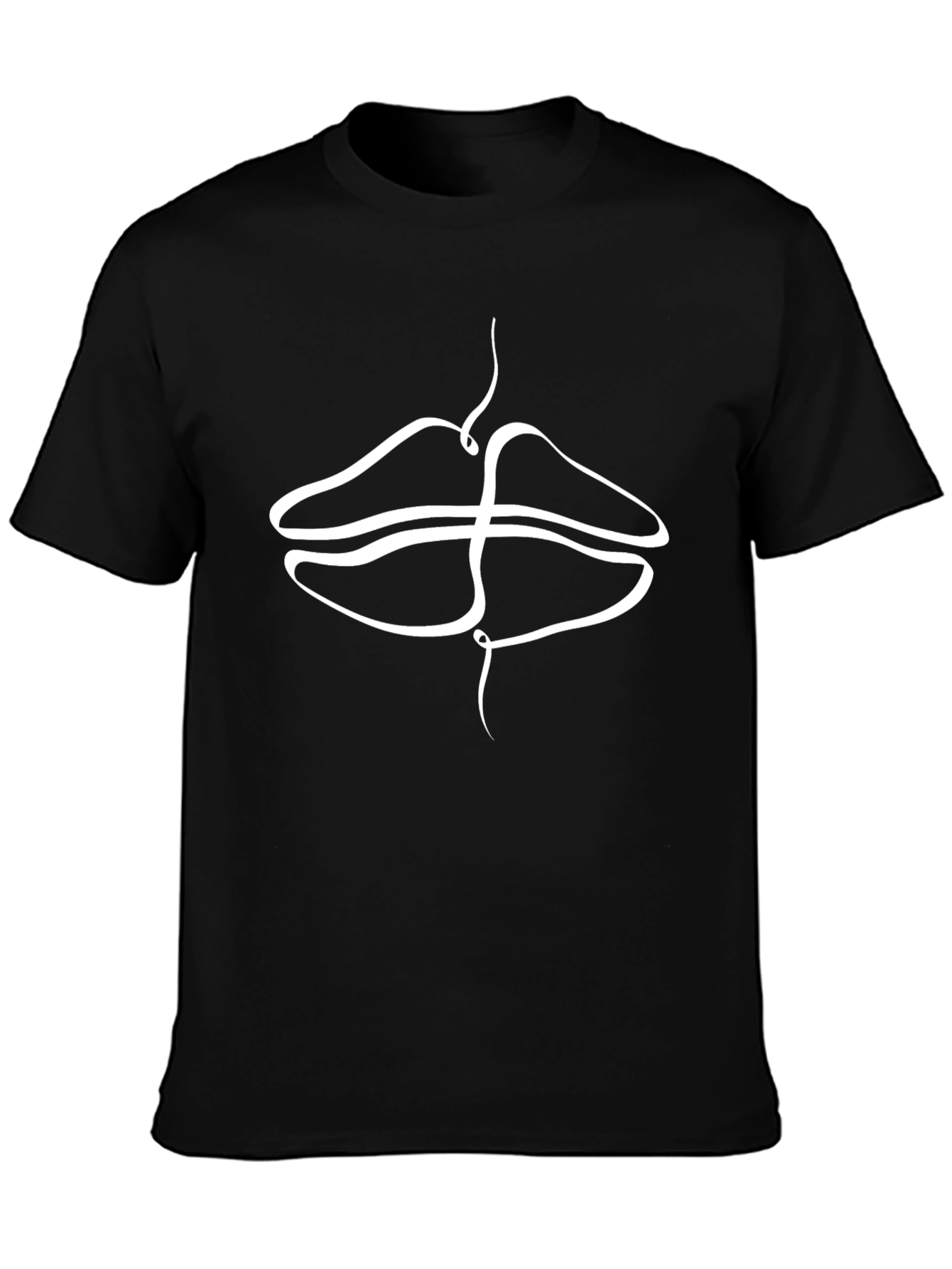 Abstract Lips Graphic Black T-Shirt