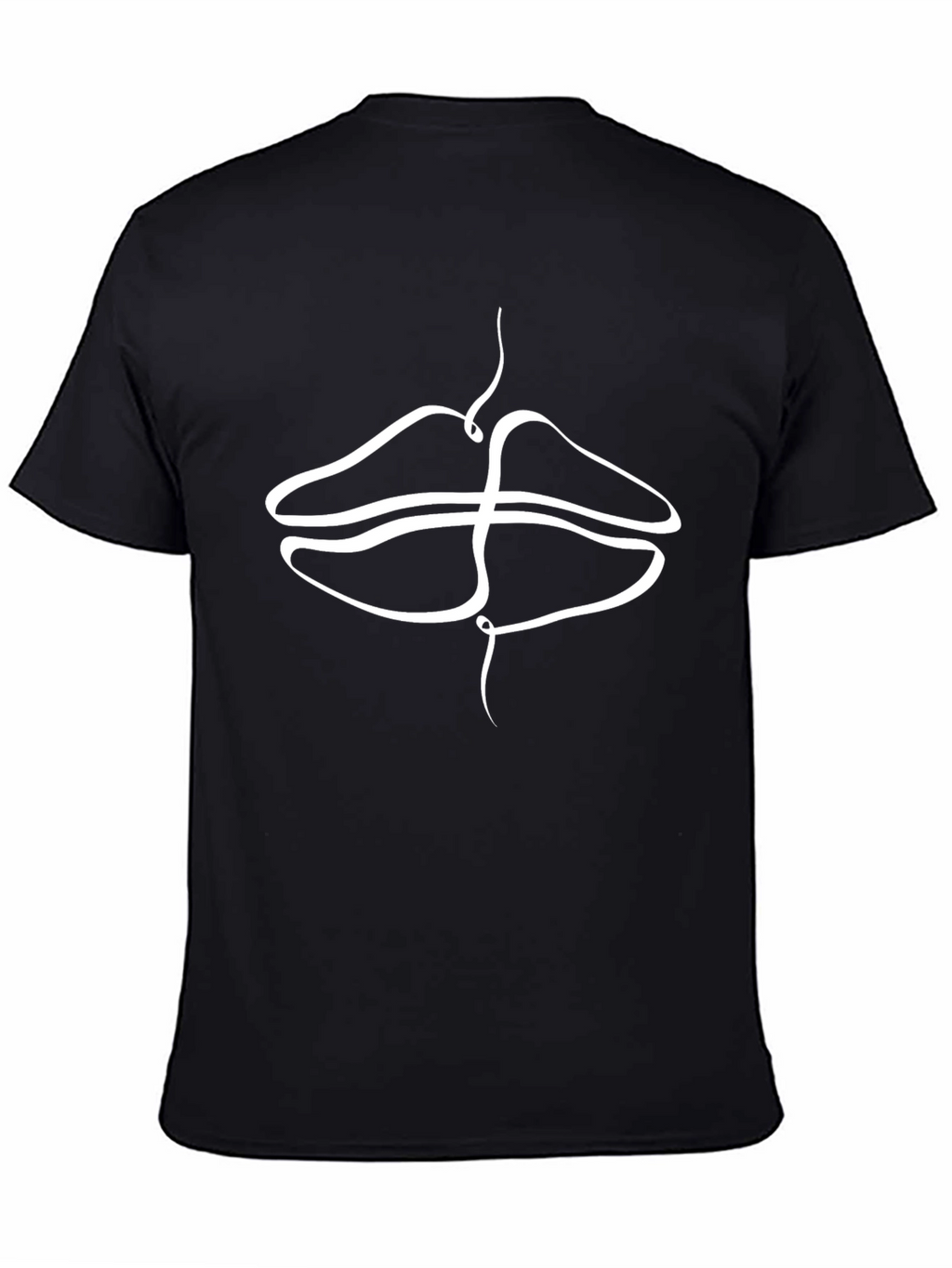 Abstract Lips Graphic Black T-Shirt
