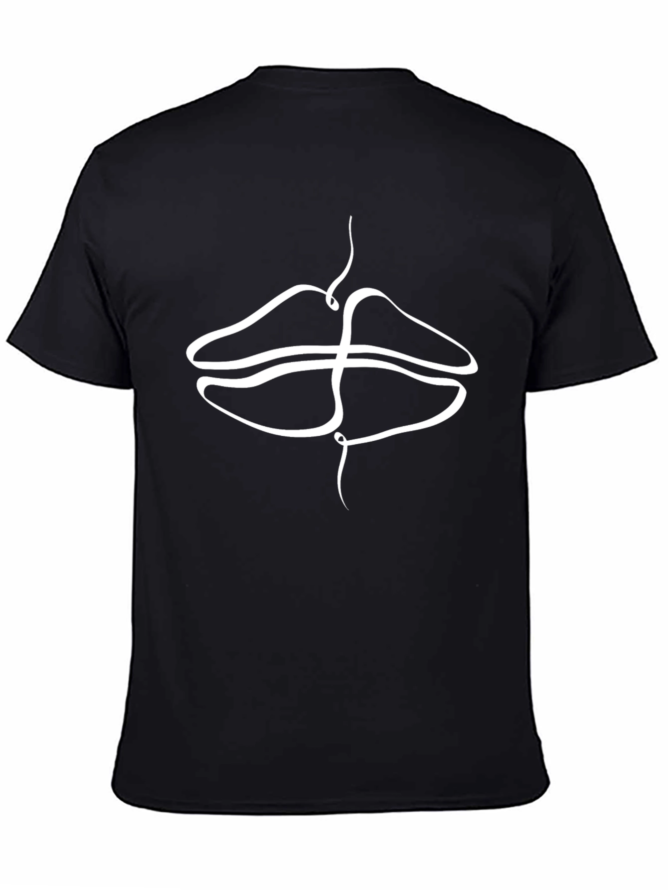 Abstract Lips Graphic Black T-Shirt