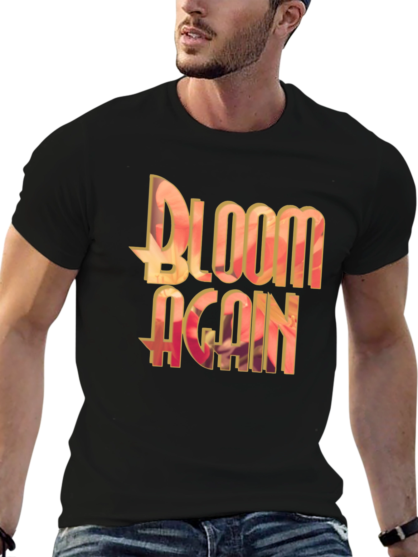 Bloom Again Graphic Black T-Shirt
