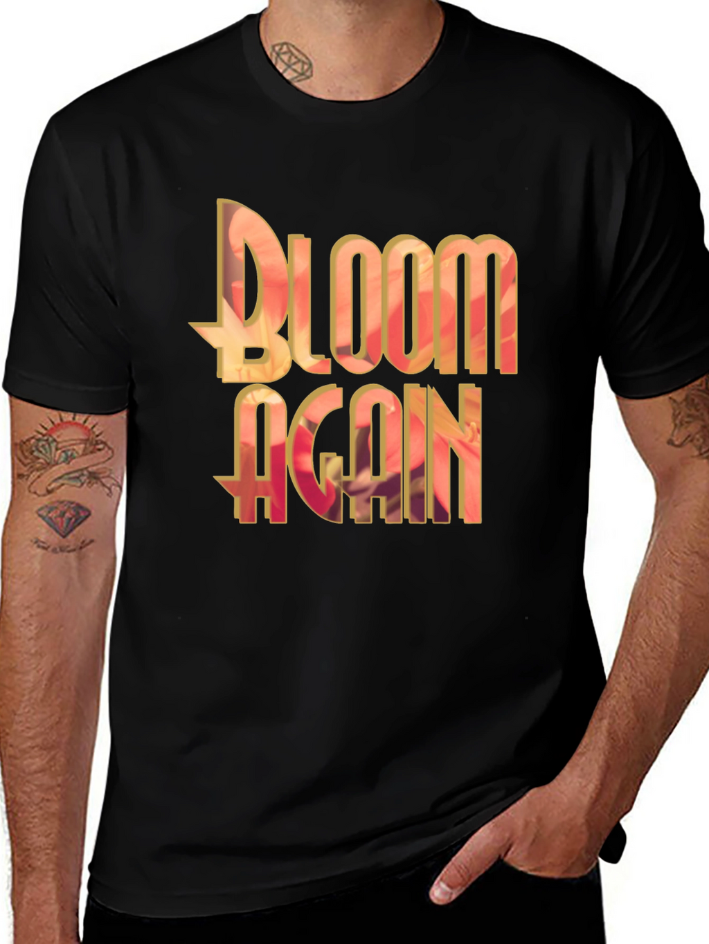 Bloom Again Graphic Black T-Shirt