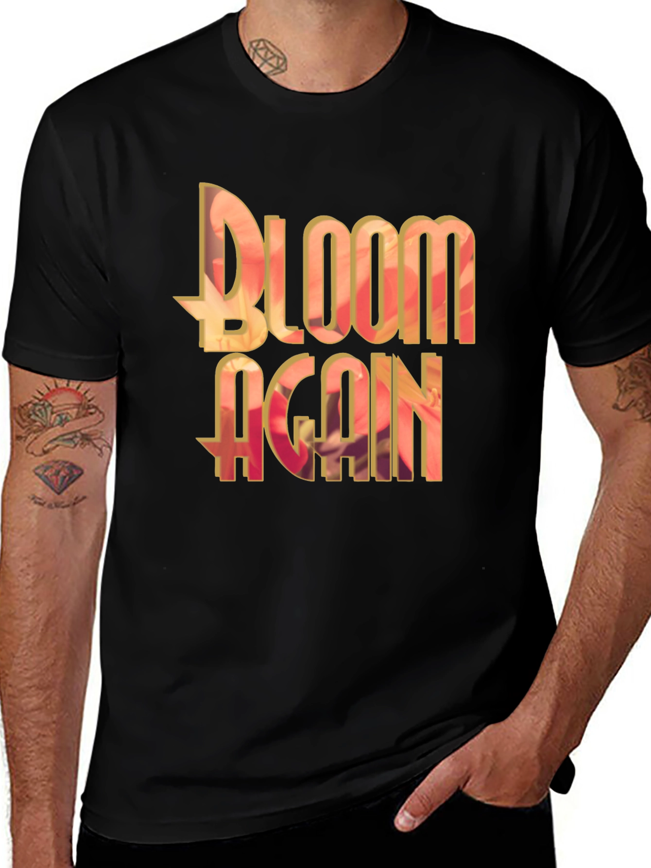 Bloom Again Graphic Black T-Shirt