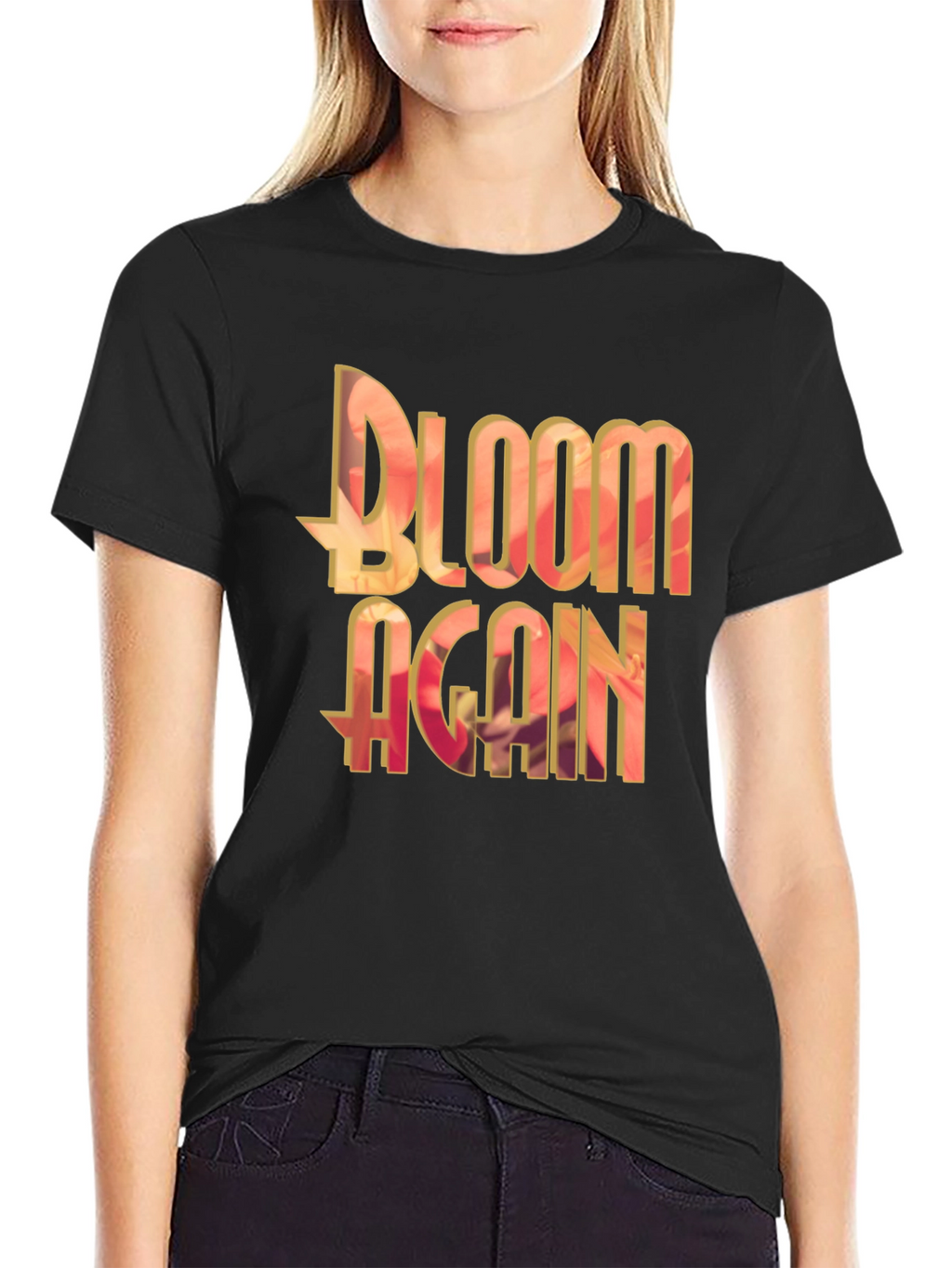 Bloom Again Graphic Black T-Shirt