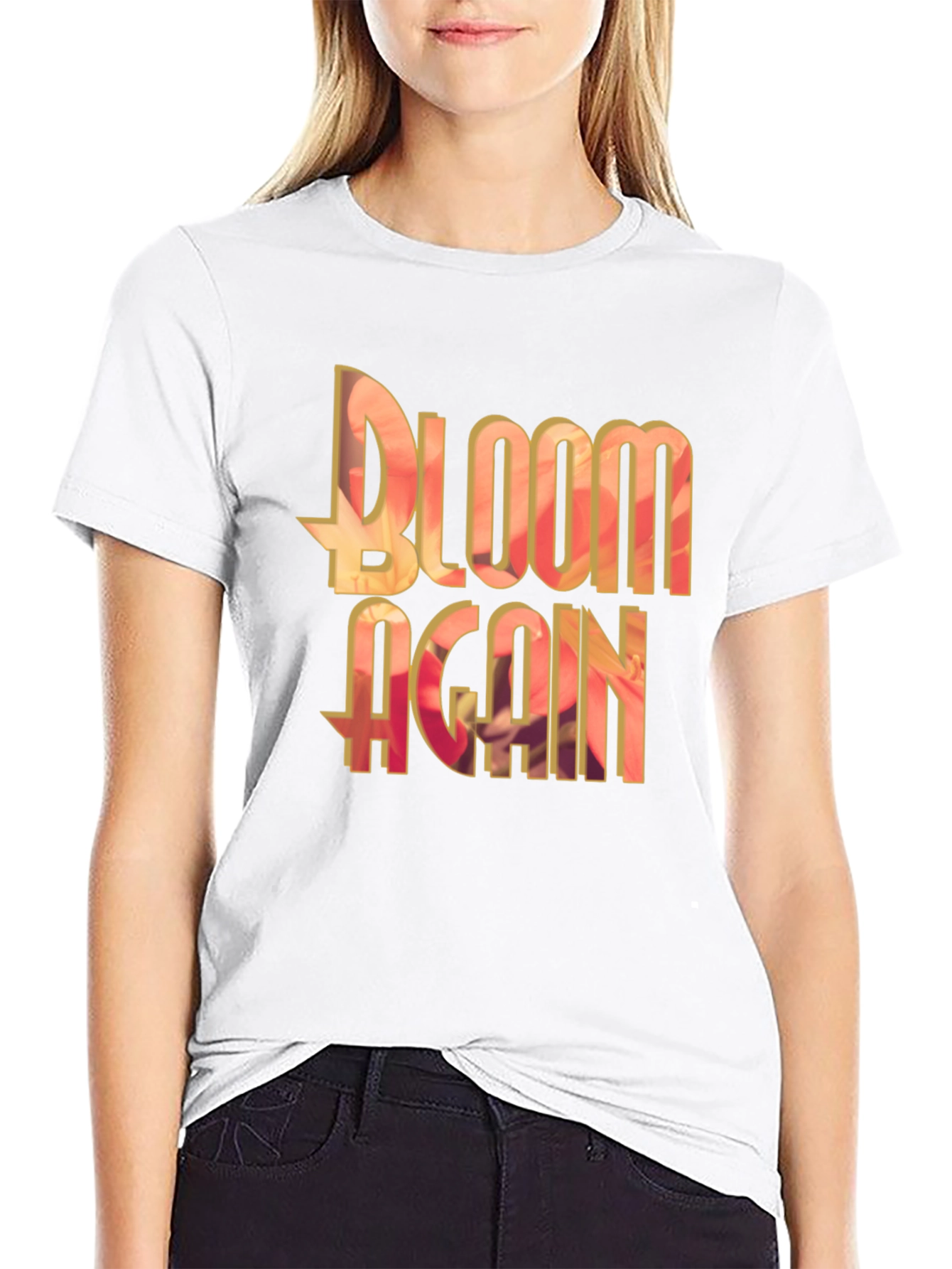 Bloom Again Graphic Black T-Shirt