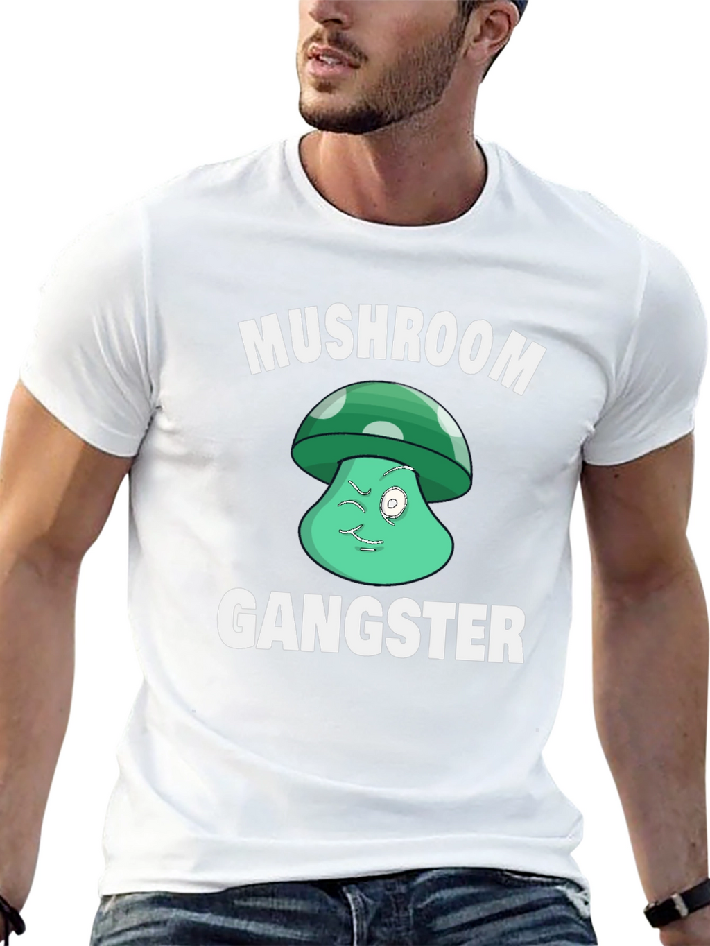 Mushroom Gangster Graphic T-Shirt