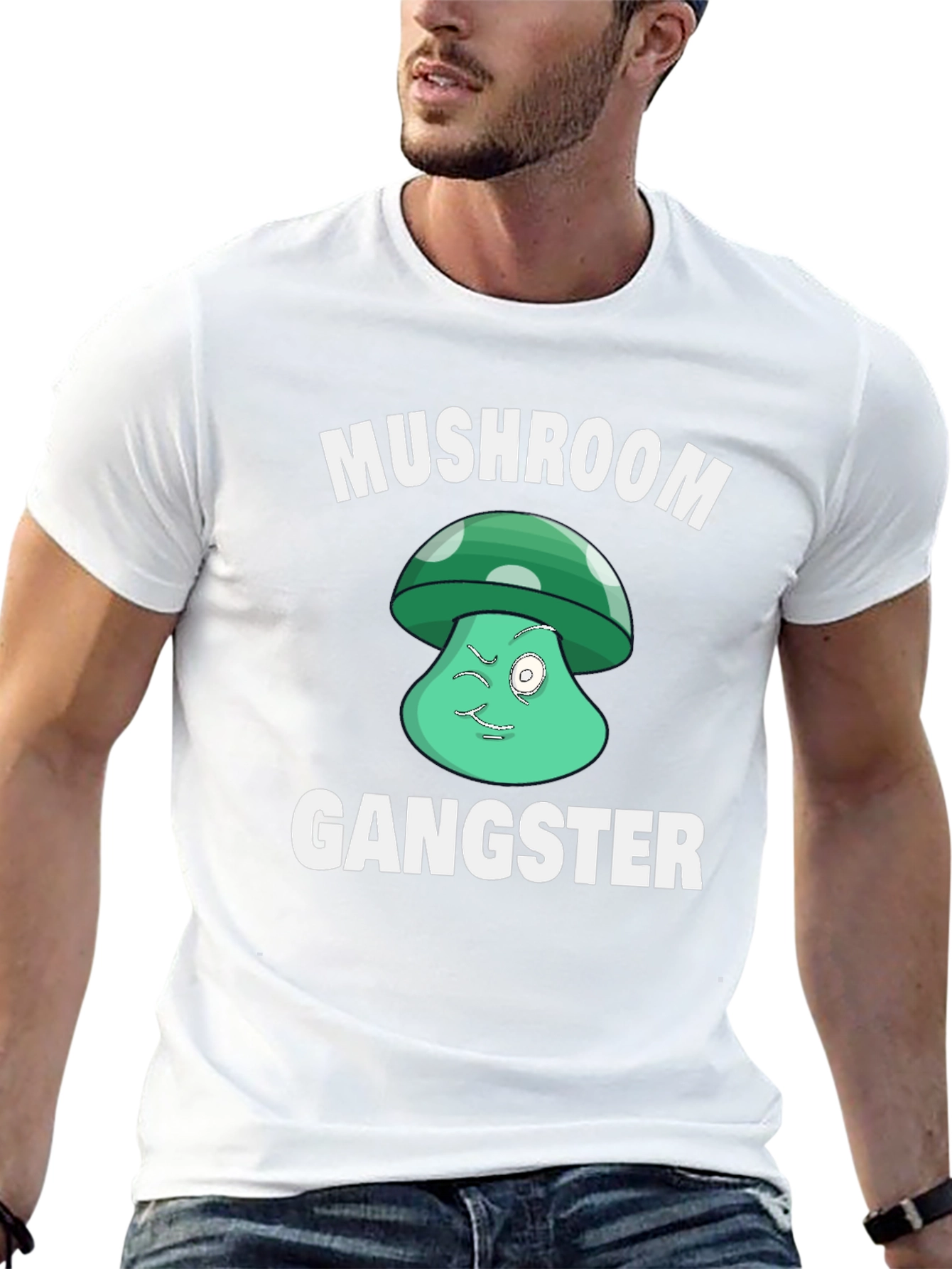 Mushroom Gangster Graphic T-Shirt