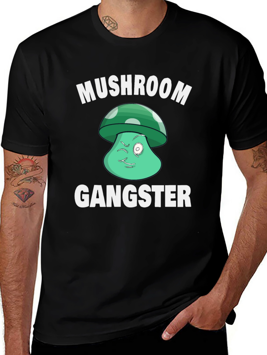 Mushroom Gangster Graphic T-Shirt
