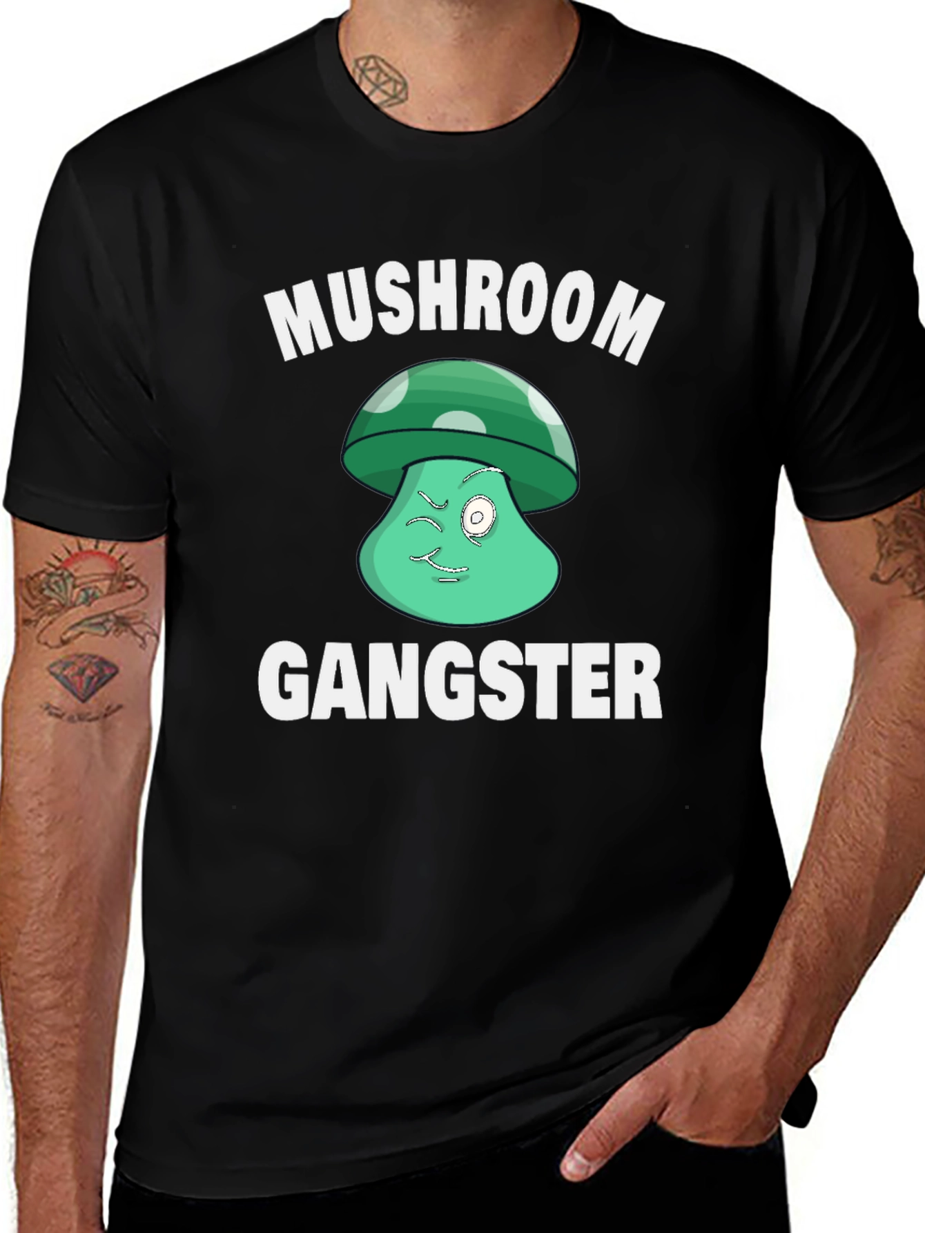 Mushroom Gangster Graphic T-Shirt