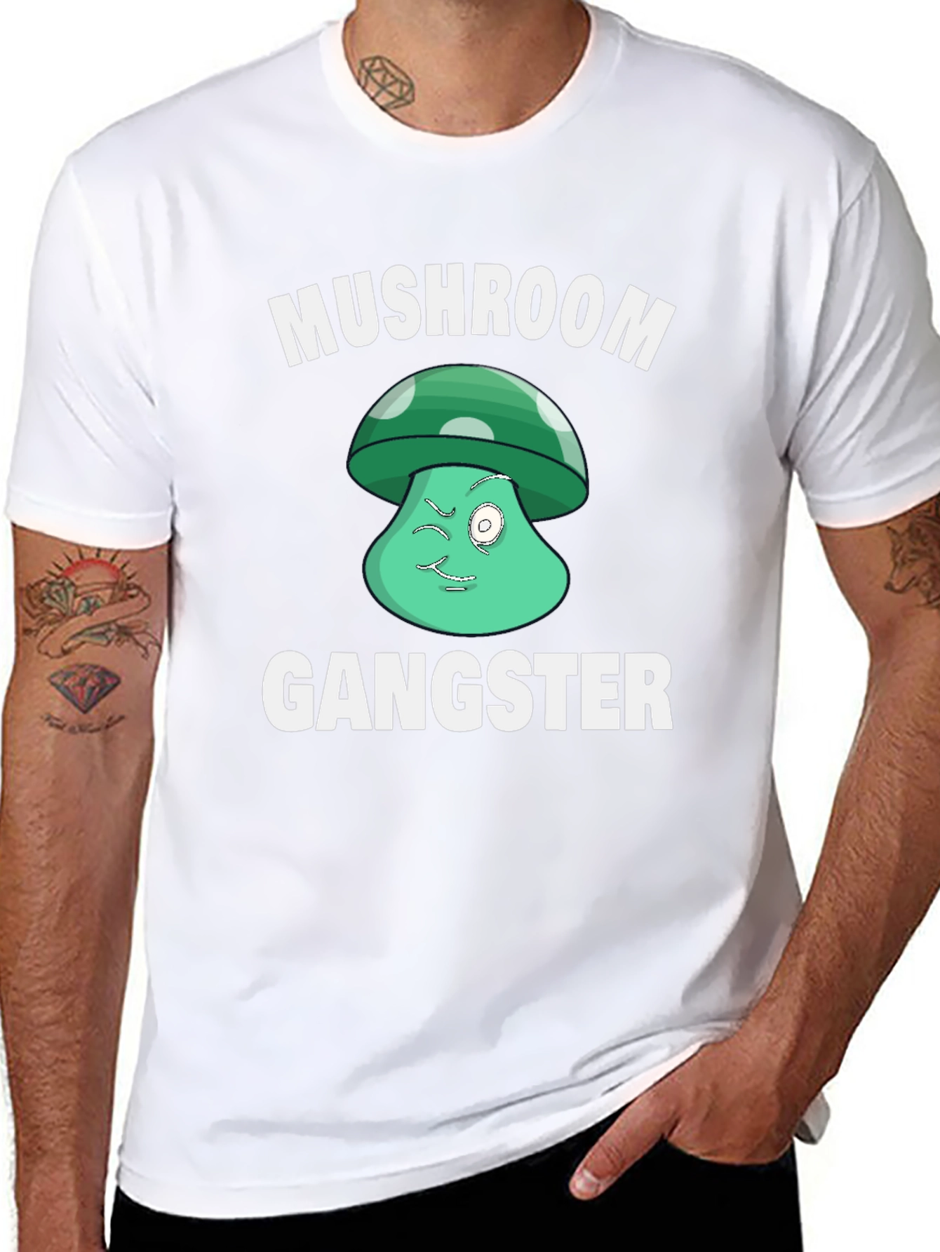 Mushroom Gangster Graphic T-Shirt