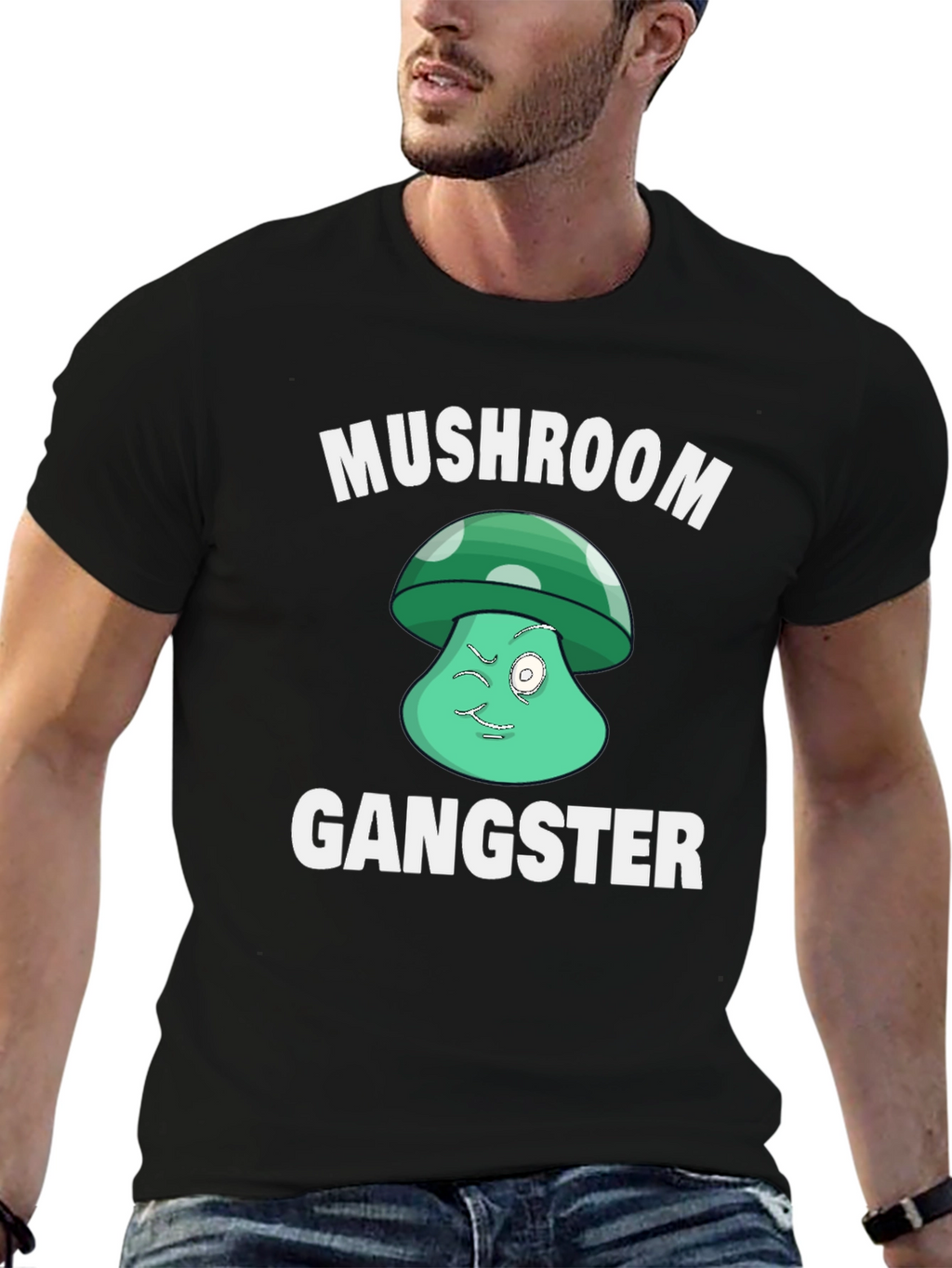 Mushroom Gangster Graphic T-Shirt
