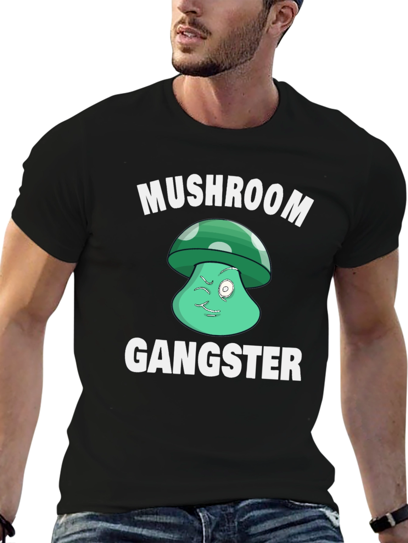 Mushroom Gangster Graphic T-Shirt