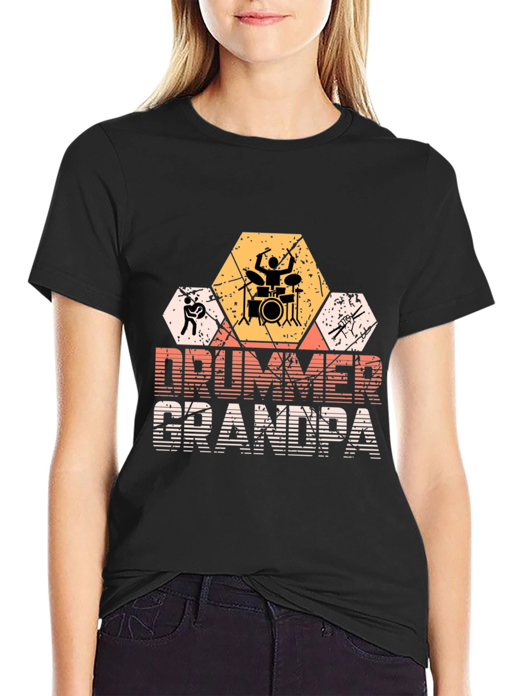 Drummer Grandpa Graphic T-Shirt - Musician Gift