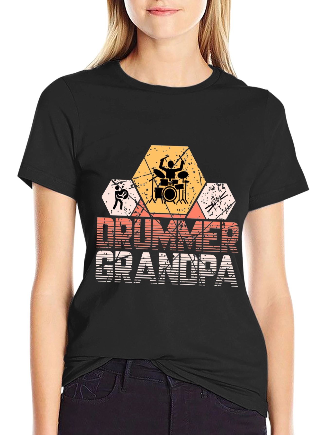 Drummer Grandpa Graphic T-Shirt - Musician Gift