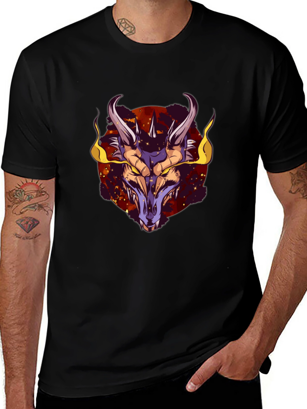 Dragon Graphic Tee - Mens Black T-Shirt