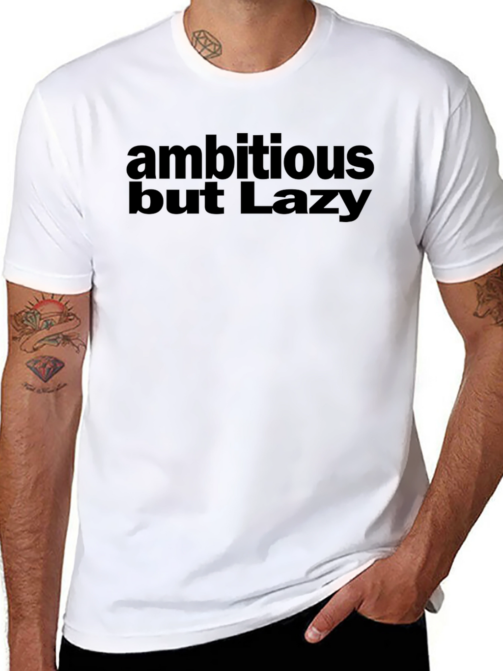 Ambitious But Lazy Graphic Tee - Black