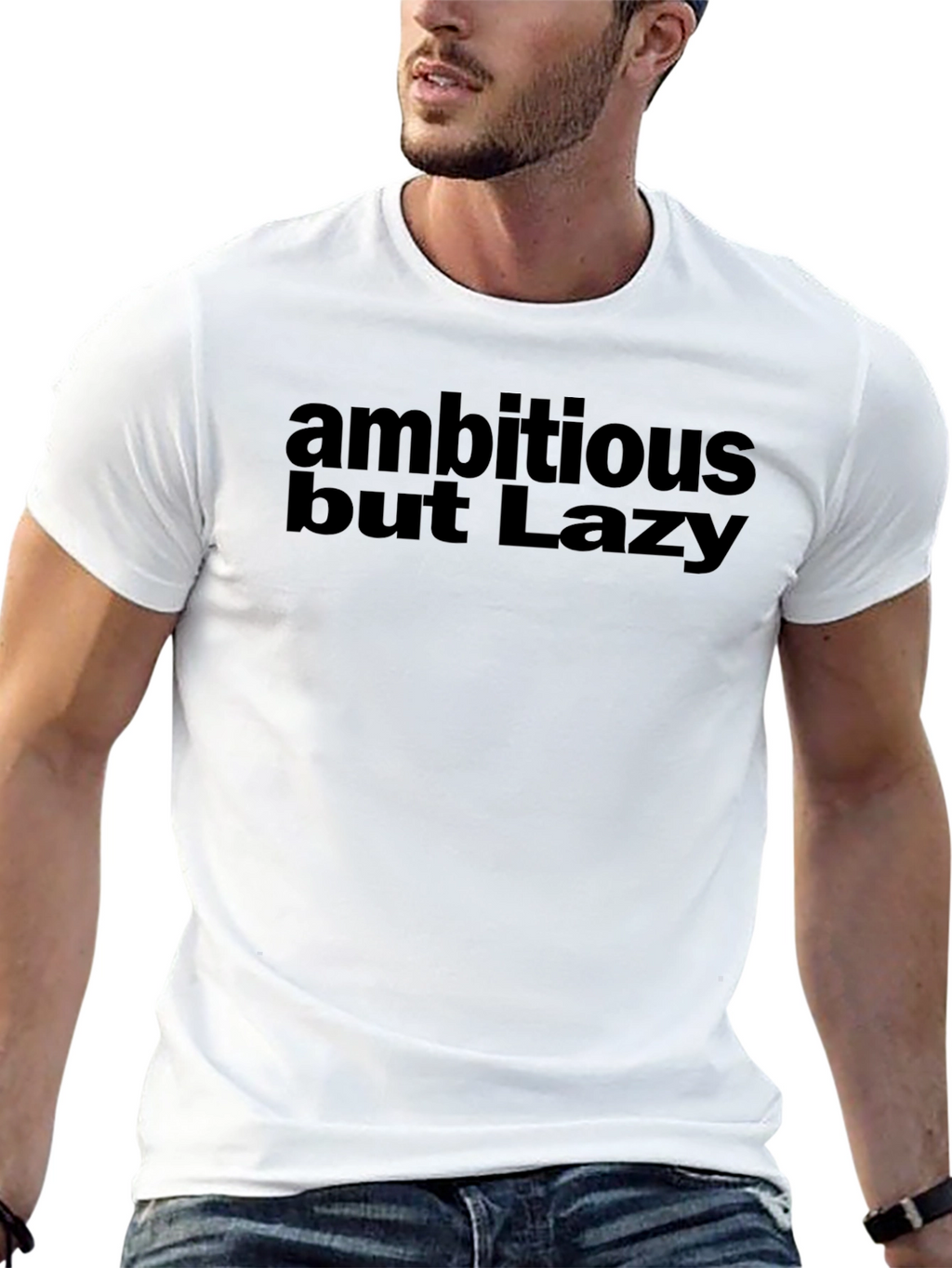 Ambitious But Lazy Graphic Tee - Black