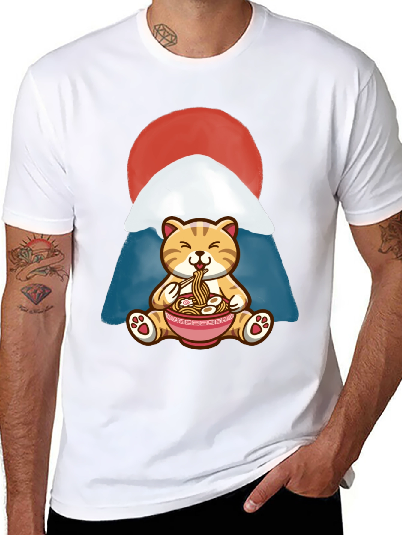 Cute Cat Ramen Bowl T-Shirt