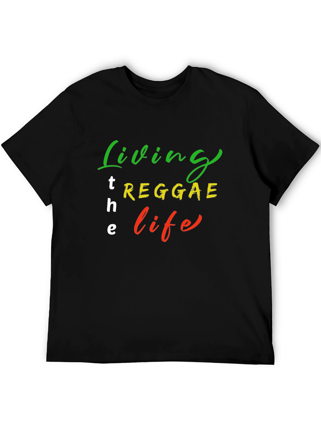 Reggae Life T-Shirt - Black Cotton Blend Graphic Tee