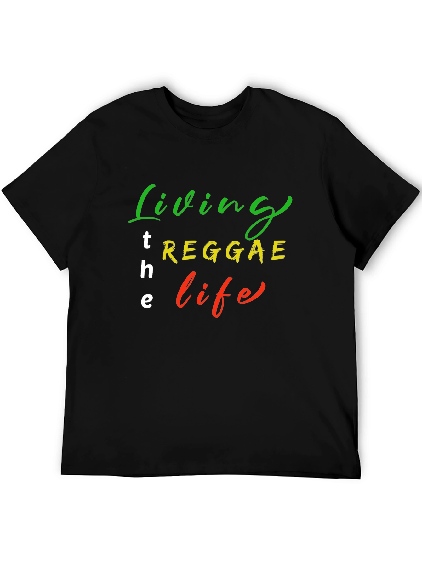 Reggae Life T-Shirt - Black Cotton Blend Graphic Tee