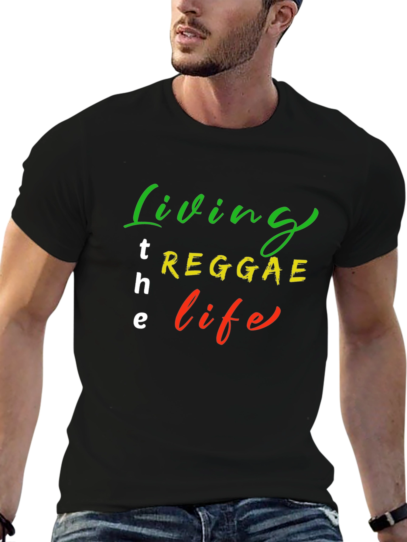 Reggae Life T-Shirt - Black Cotton Blend Graphic Tee