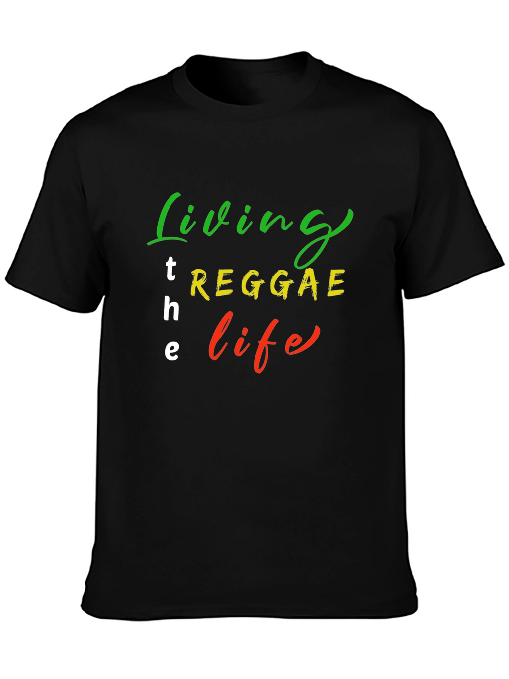 Reggae Life T-Shirt - Black Cotton Blend Graphic Tee