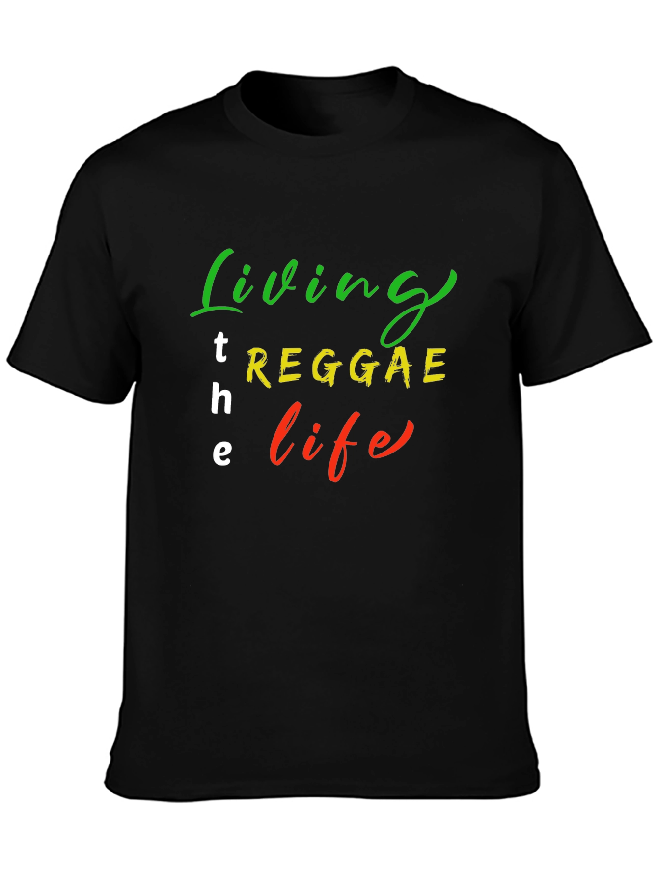 Reggae Life T-Shirt - Black Cotton Blend Graphic Tee