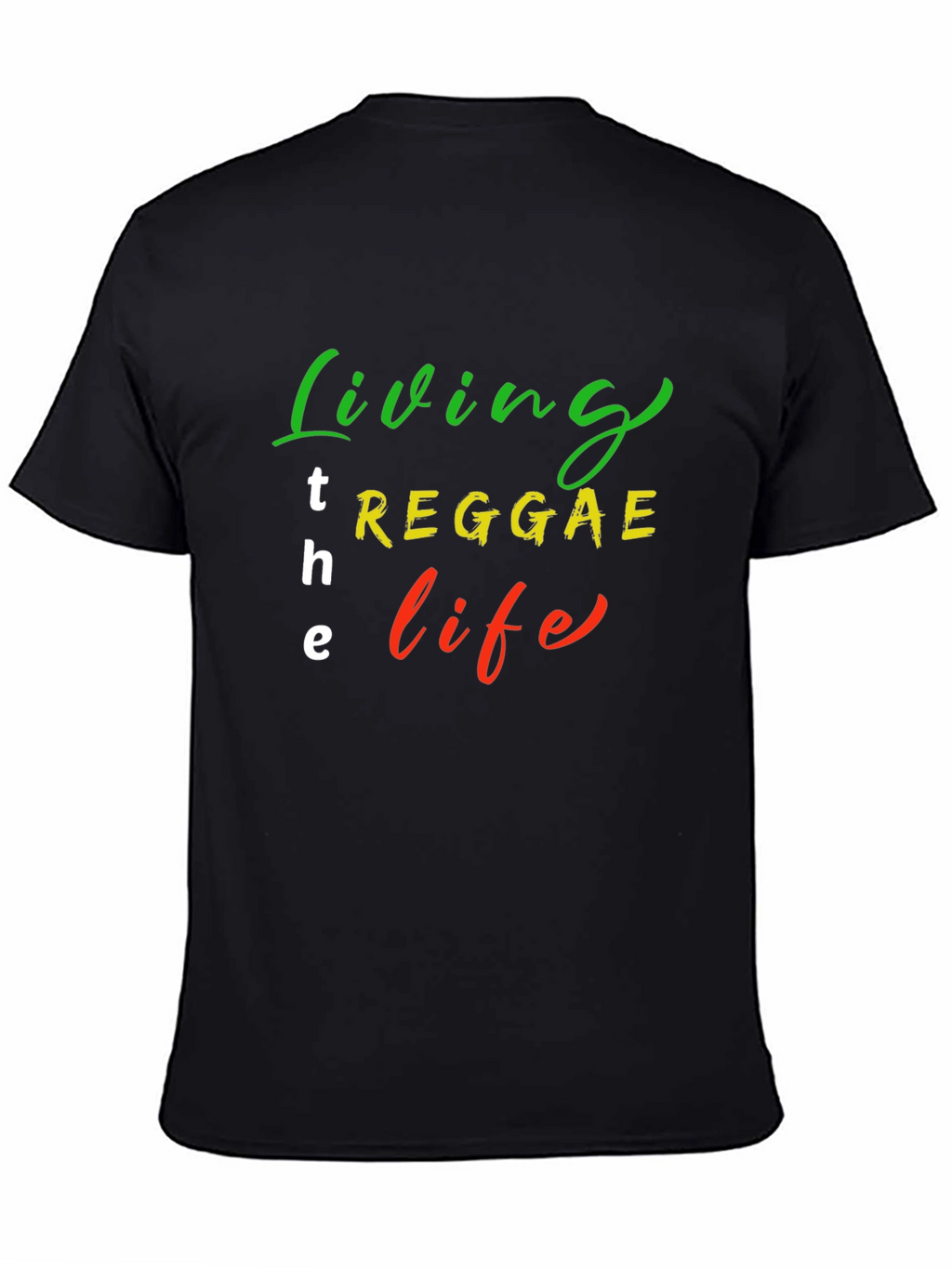 Reggae Life T-Shirt - Black Cotton Blend Graphic Tee