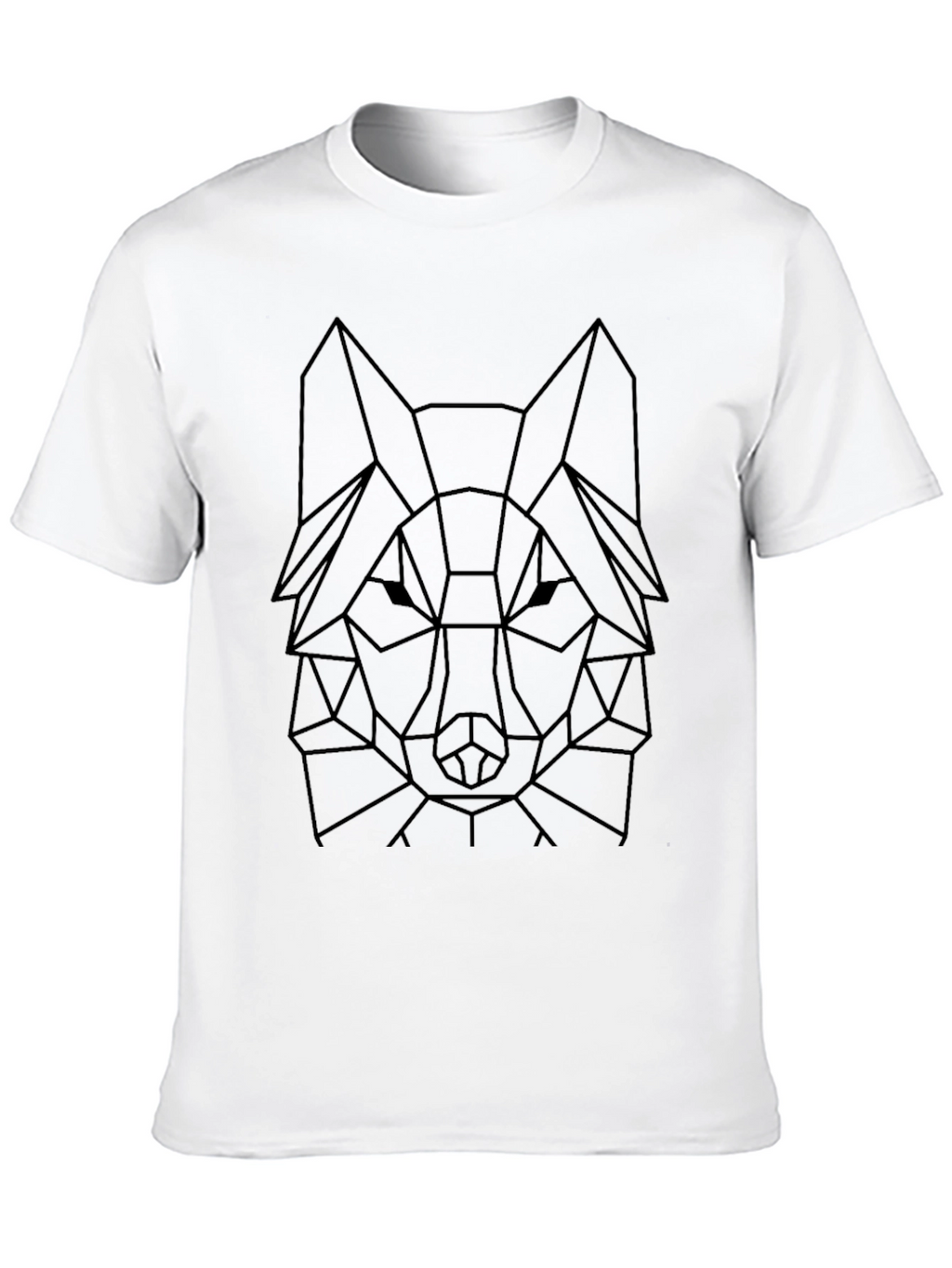 Geometric Wolf Tee - Modern Black Graphic T-Shirt